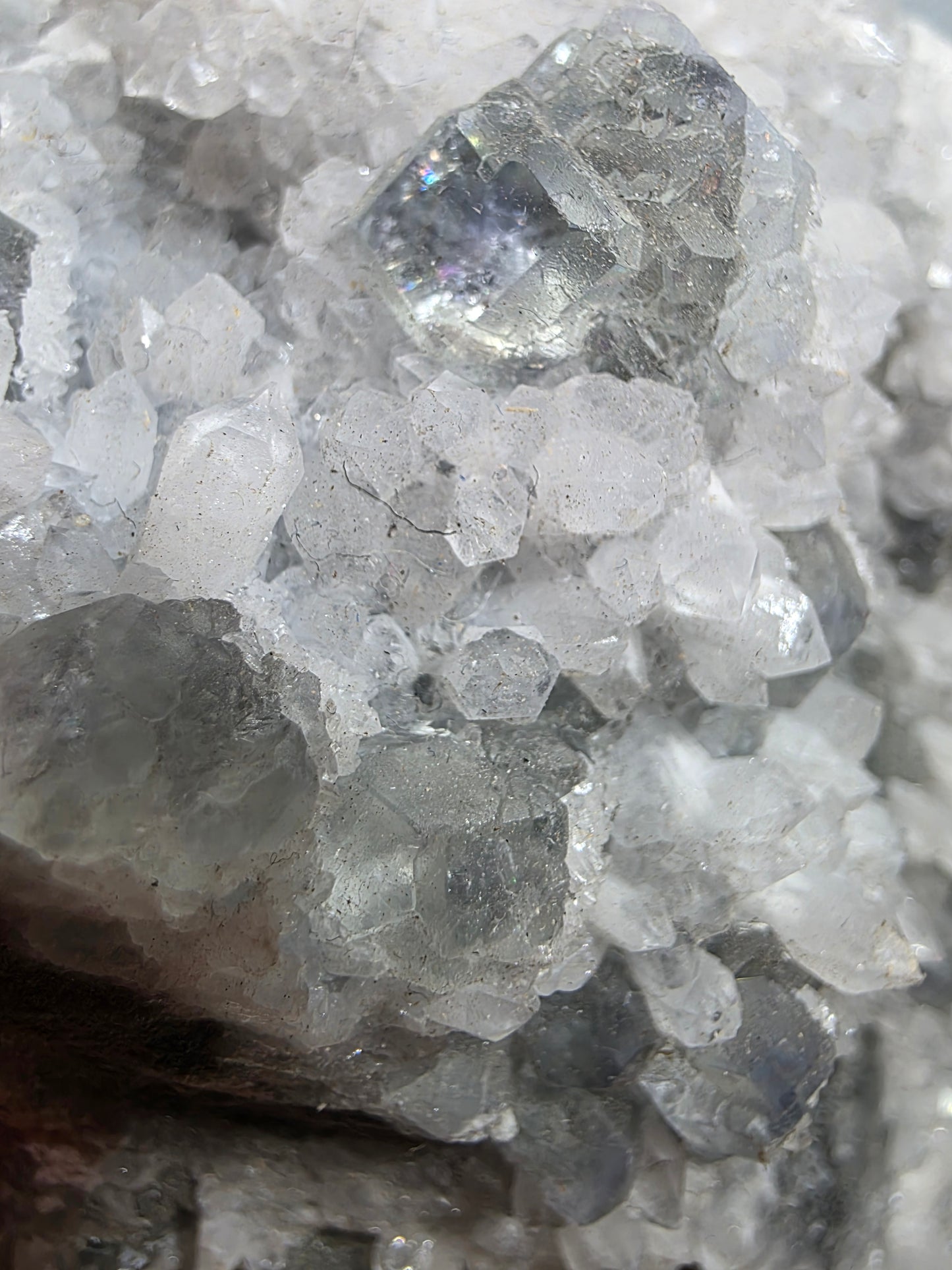 Fluorite Apophylite Matrix Quartz Crystal Specimen