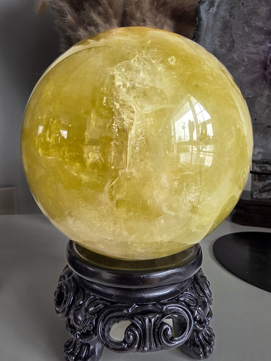 Citrine Sphere with stand 4,11 kilo Crystal Quartz