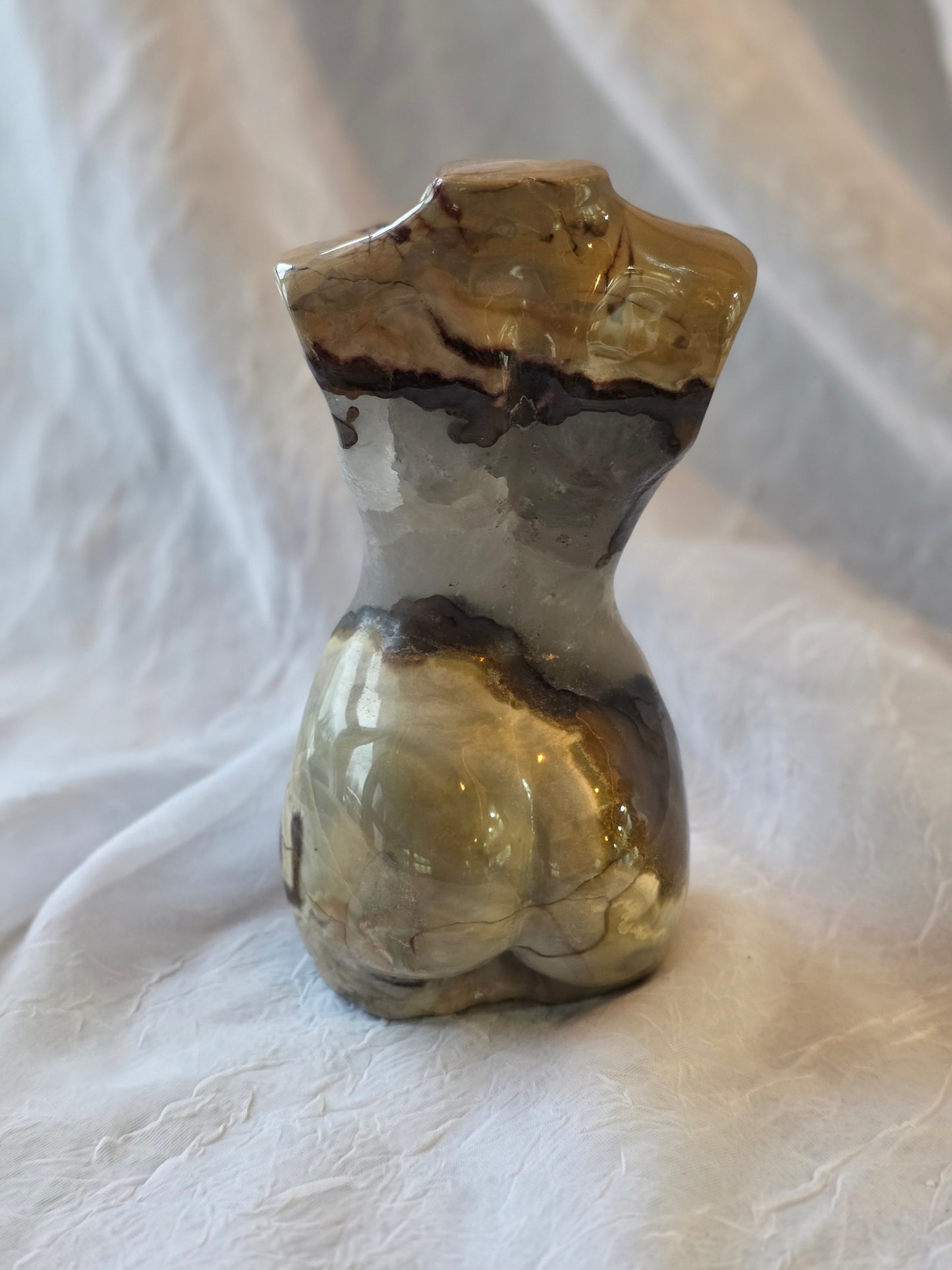 Volcano Agate Lady Body Carving 5 inch