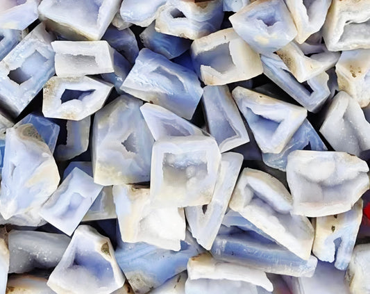 1kg Natural Blue Lace Agate Geodes (6-7 Pieces) - Rare Authentic Namibian Specimen Lot
