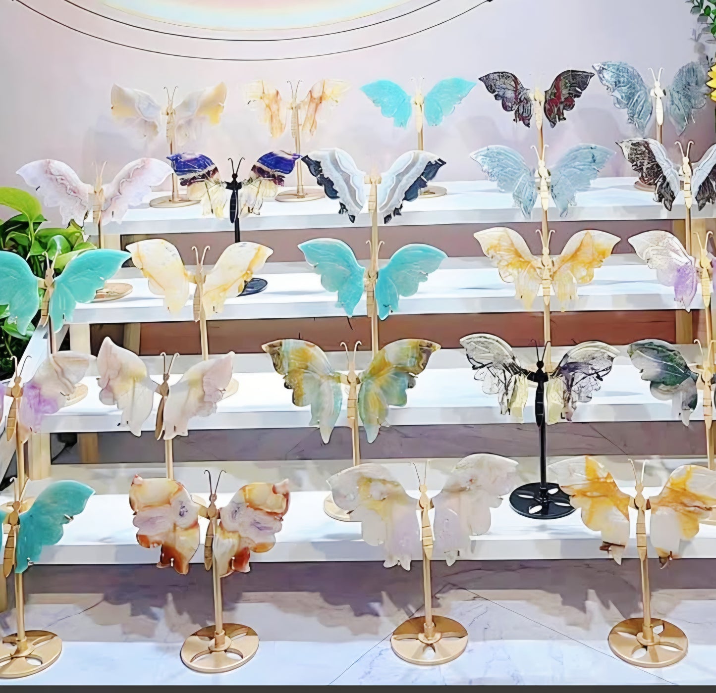 Butterfly Wings 10 Set including Stand - Mix Material Randomly Selected Bulk Wholesale