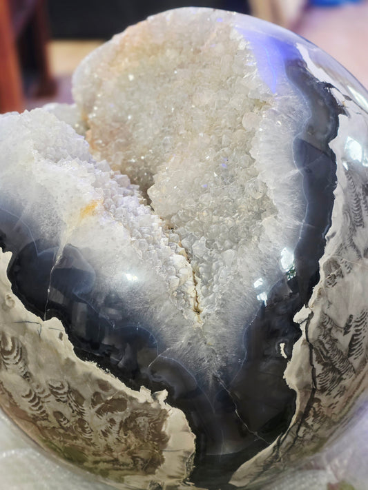Volcano Sphere 203 lbs UV reactive Druzy Geode Statement piece High Grade Collectable 93kg
