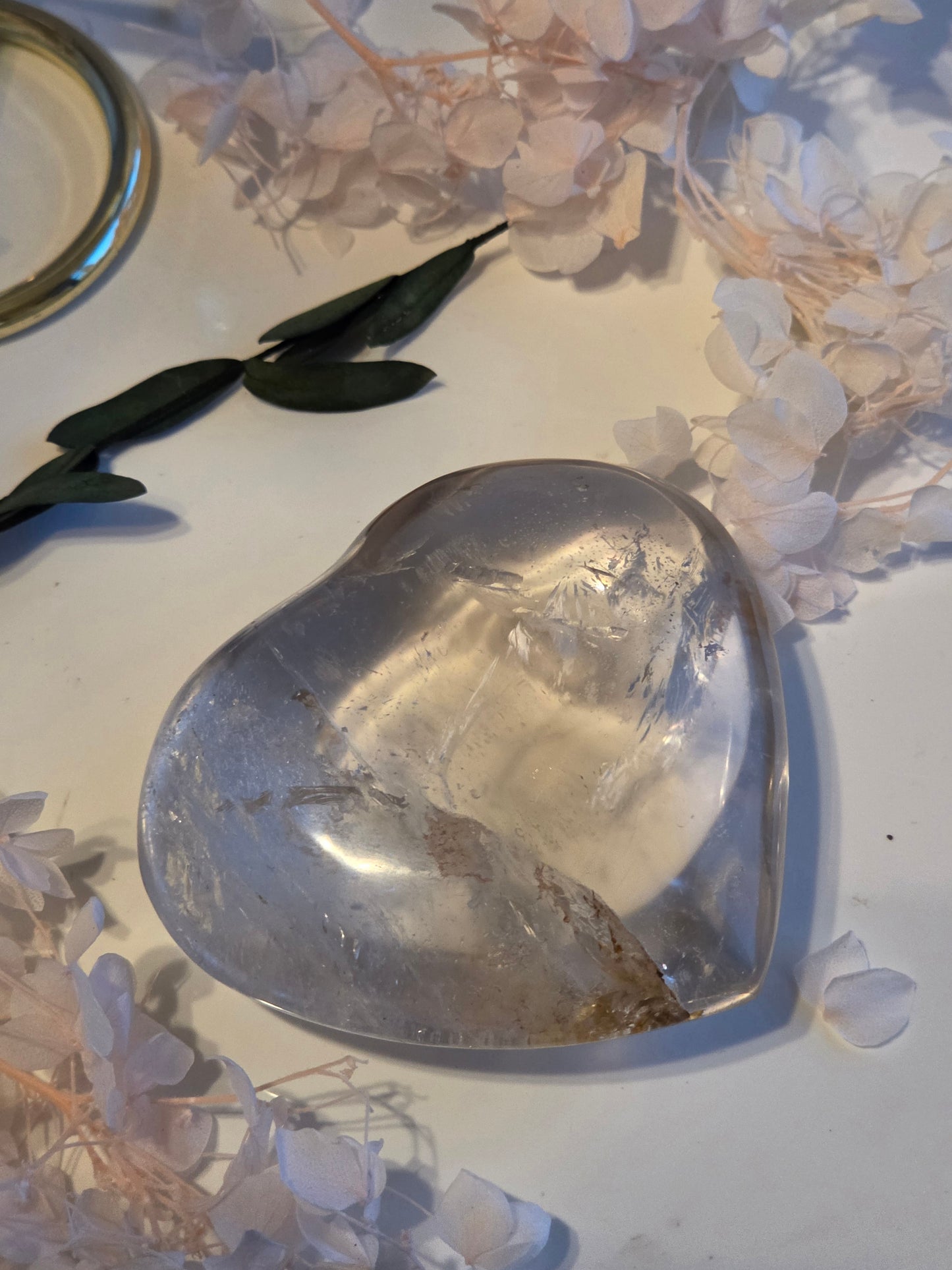 Clear Quartz Heart Carving Medium Size