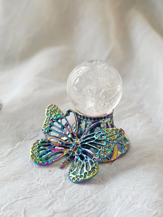 Clear Optical Sphere on Butterfly Stand