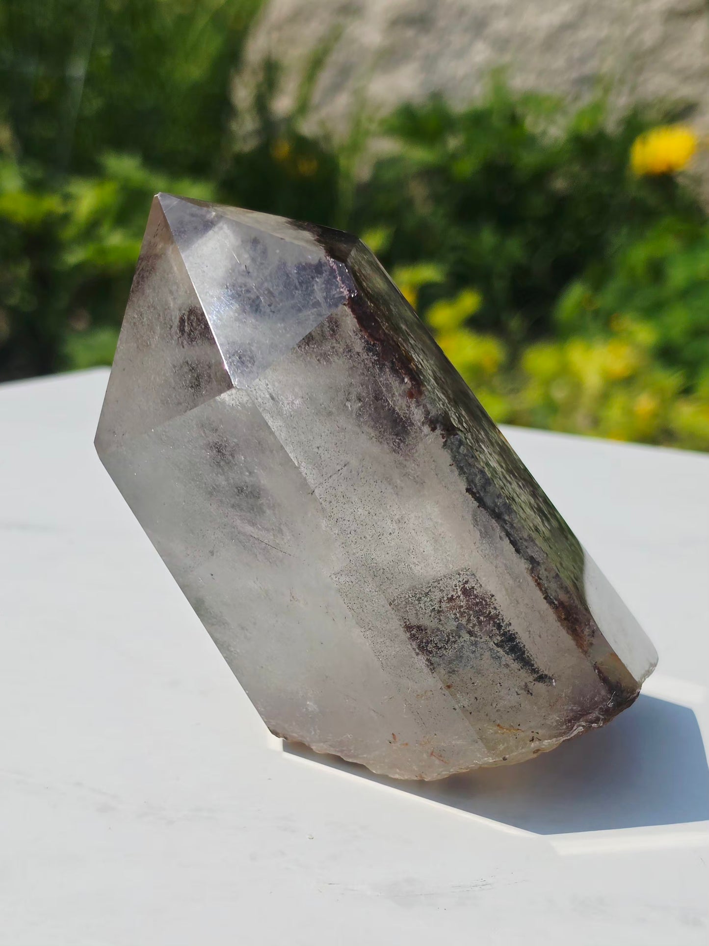 Garden Quartz Natural Point Raw Base 2.20lbs Mineral Crystal