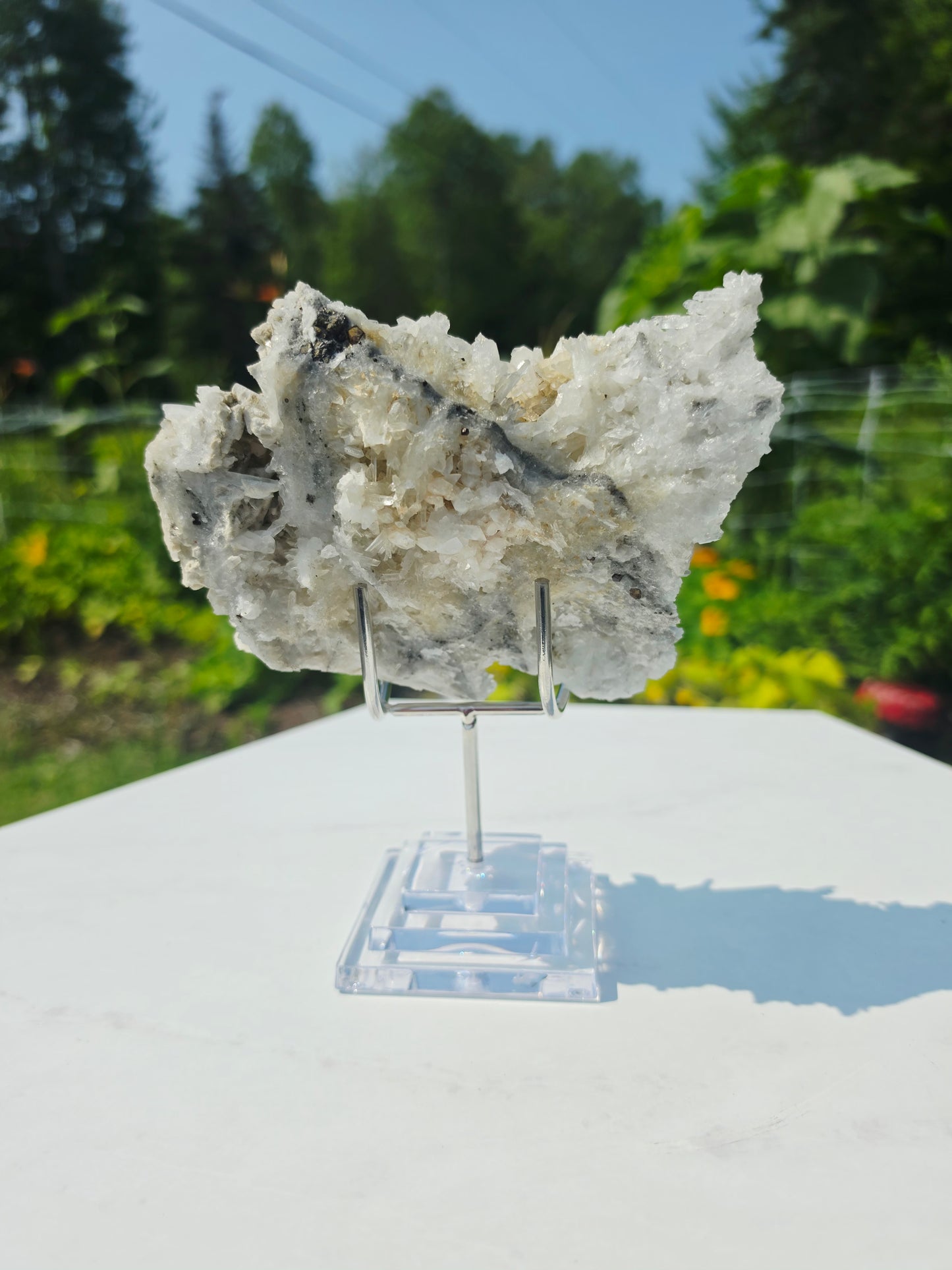 Clear Quartz Cluster 1.79lbs With Stand Crystal Raw Unpolished Natural Mineral