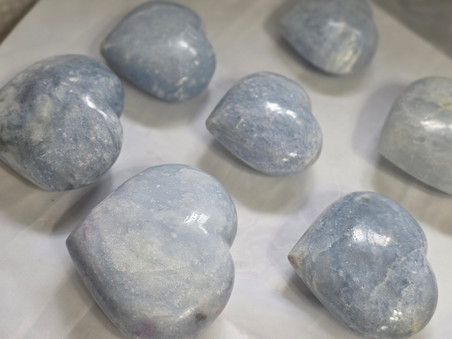 Celestine Heart Carving 1kg - Wholesale Crystal Bulk