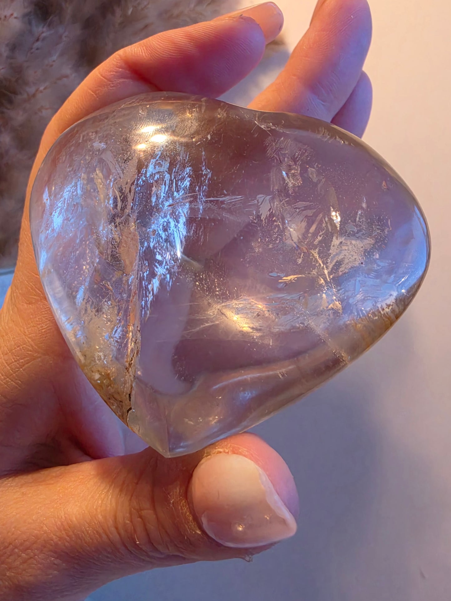 Clear Quartz Heart Carving Medium Size