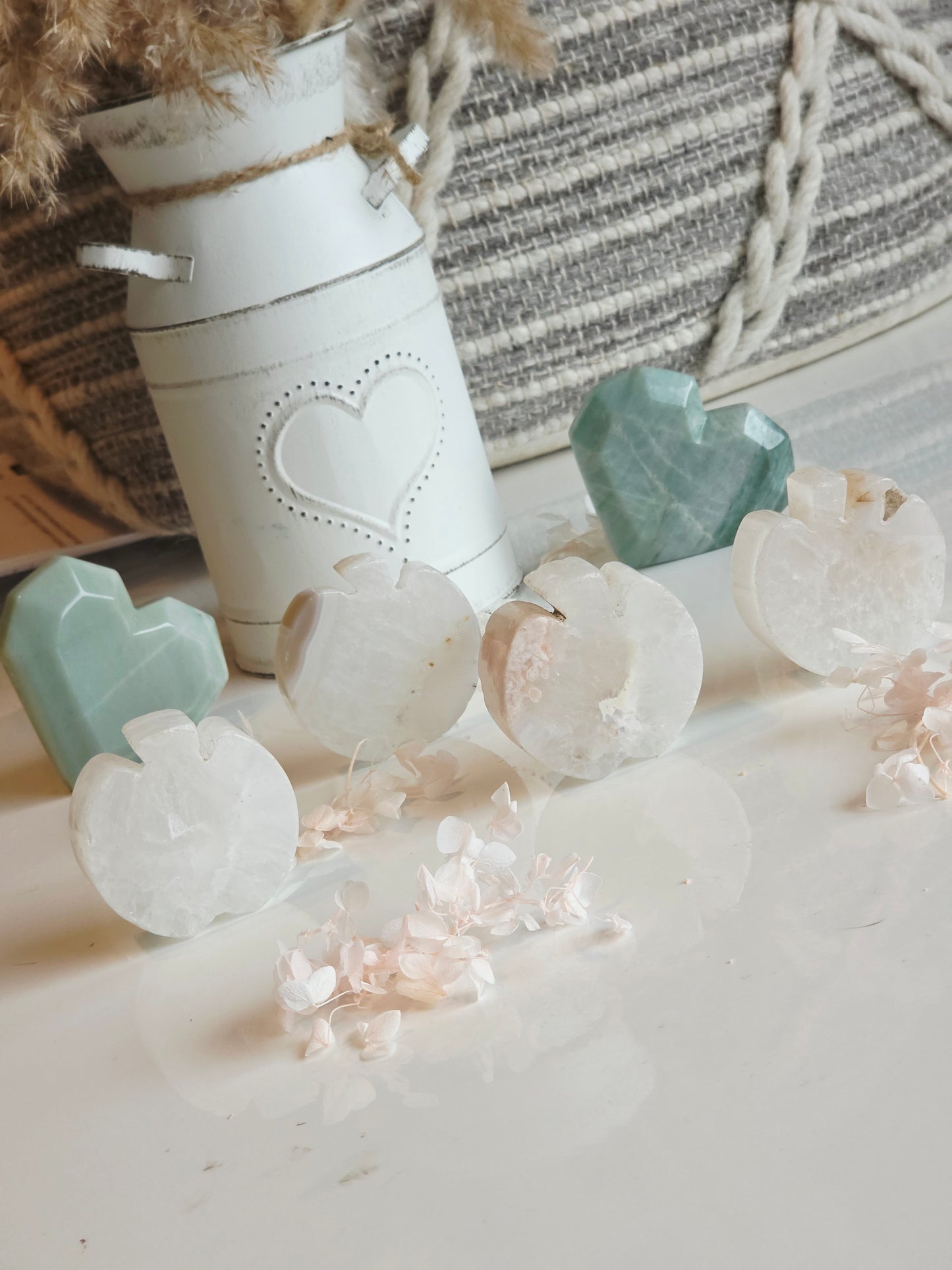 6 Carving Medium Size Crystal Apple & Heart Bundle