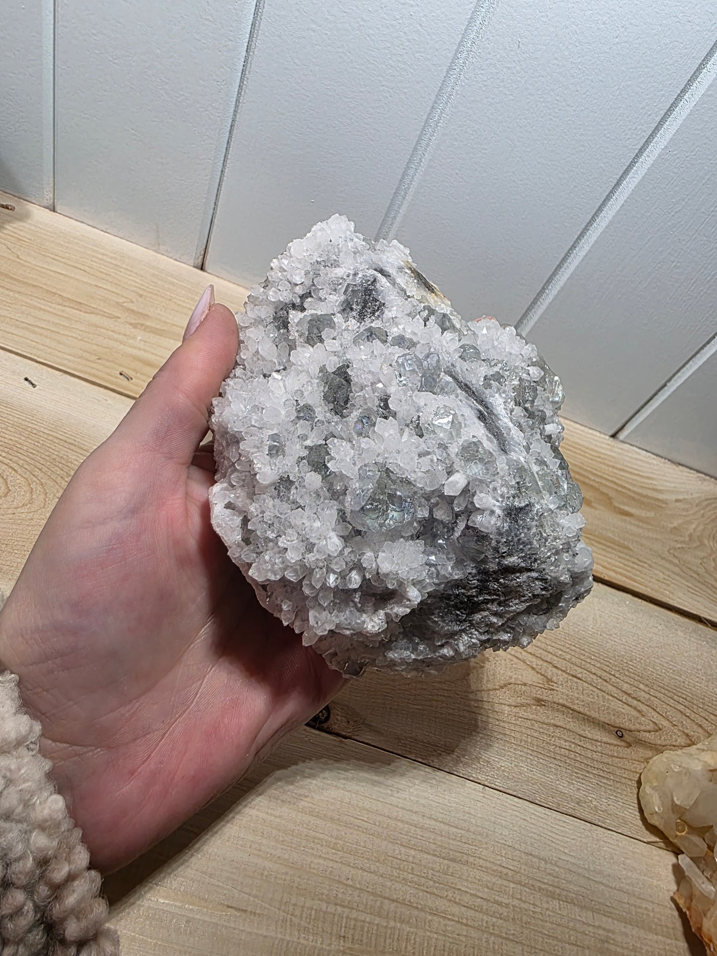 Fluorite Apophylite Matrix Quartz Crystal Specimen
