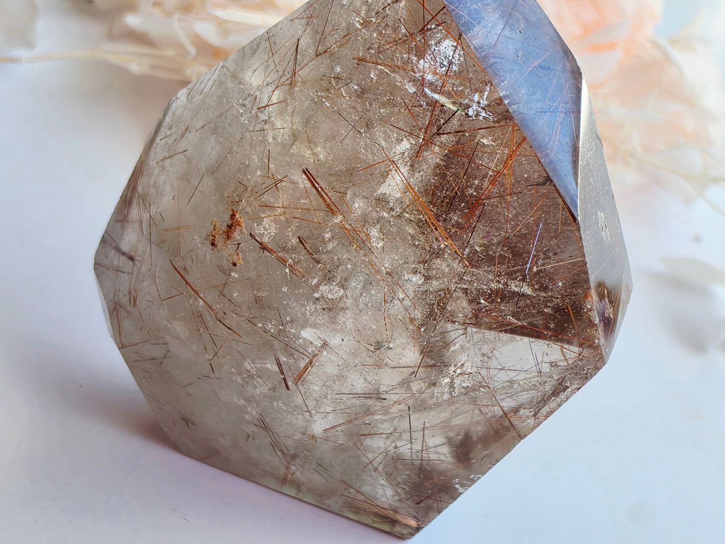 Copper Rutile Free-Form Quartz Palm Size