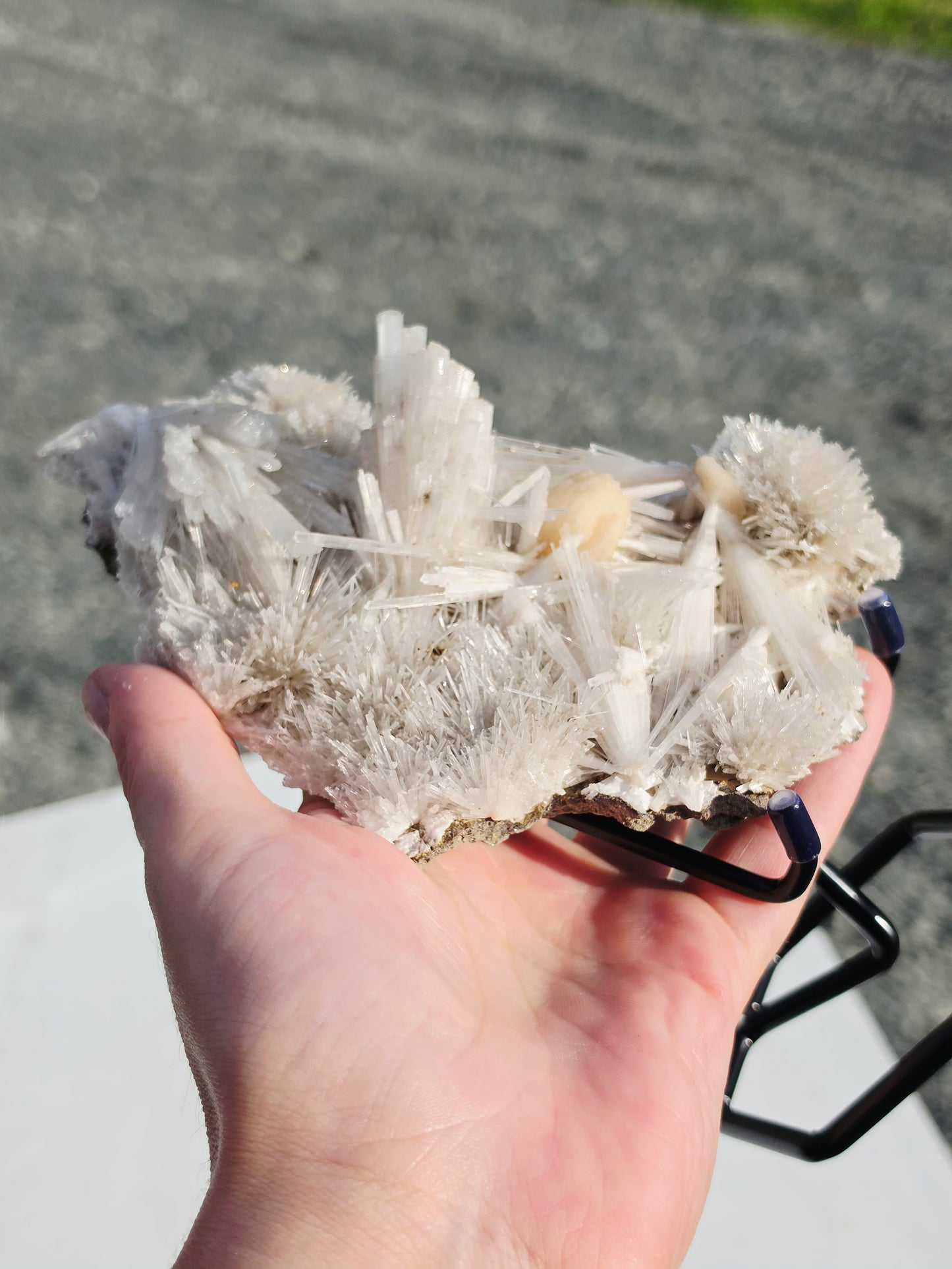 0.92 lb Scolecite Cluster on a Stilbite matrix with Stand From India