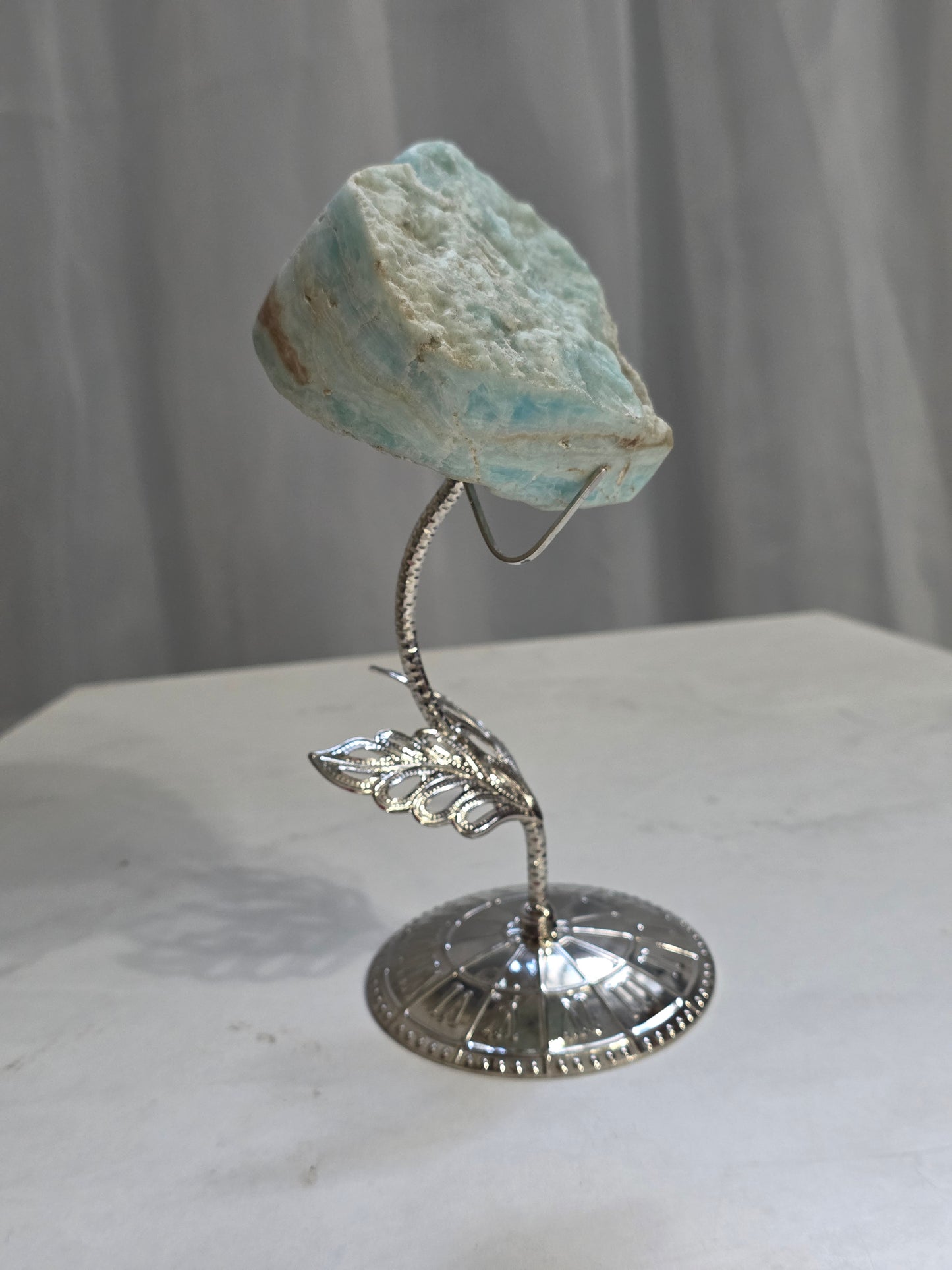 Aragonite Heart Carving on Stand Medium Size