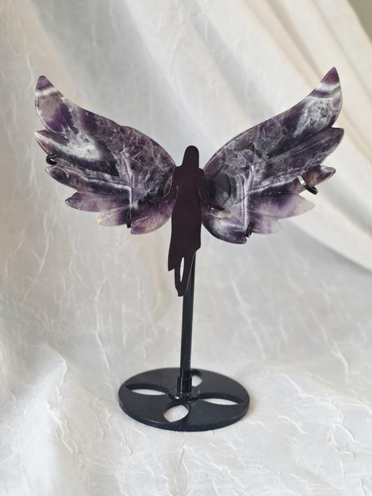 Amethyst Fairy Wing Crystal Carving on Stand