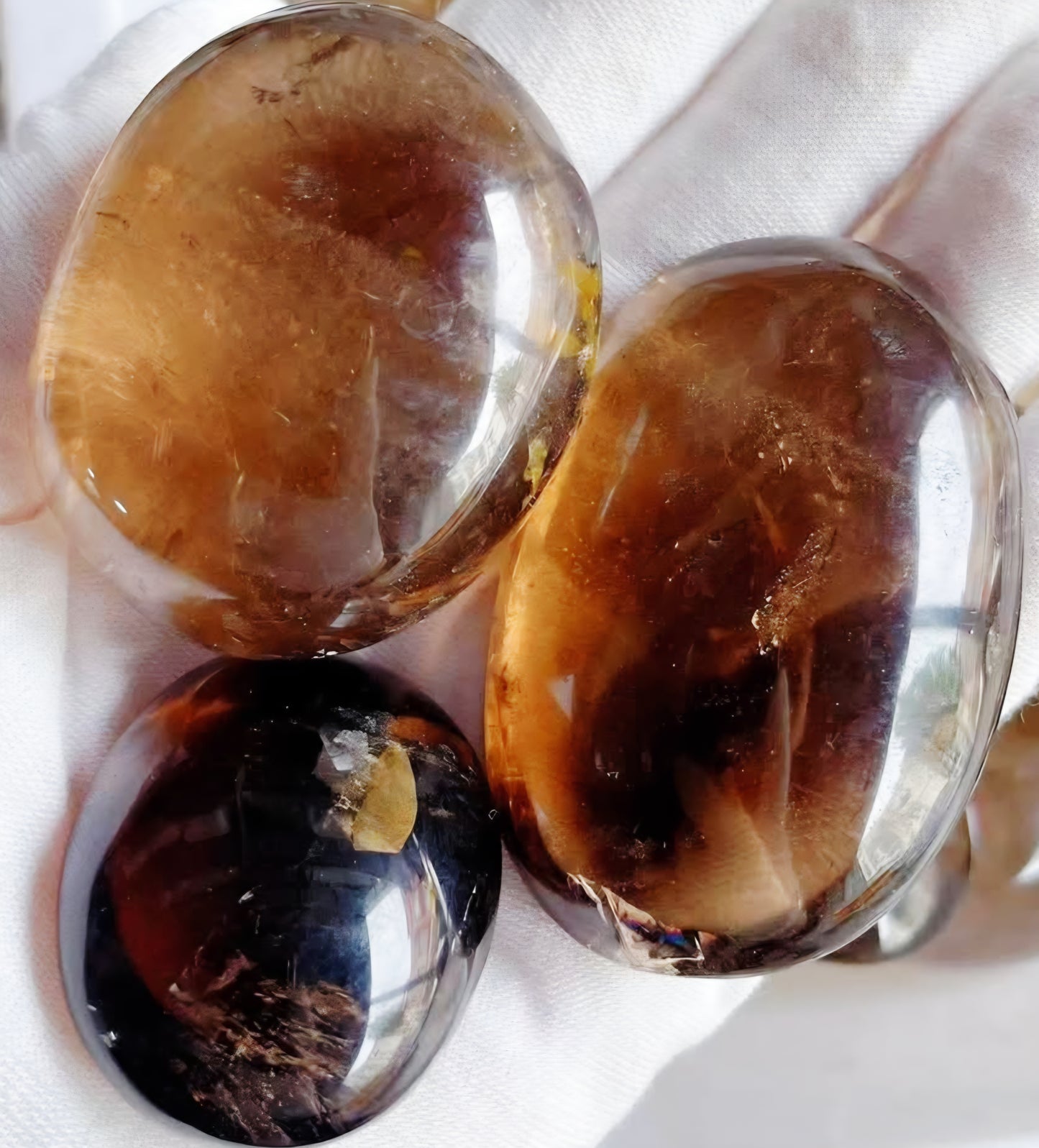 Smokey Clear Quartz Palmstone Carving 1kg 10-12 pieces