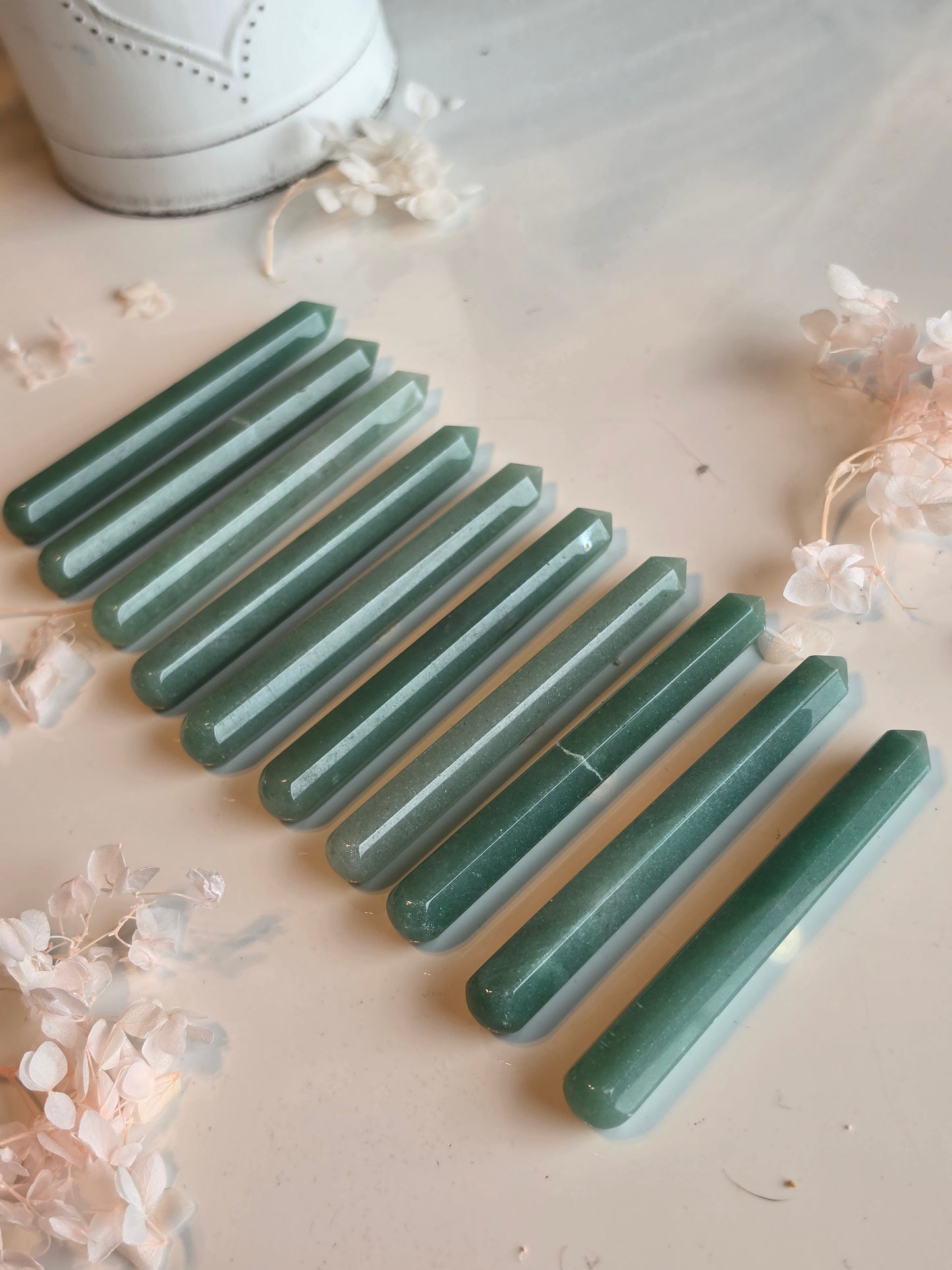10 Green Aventurine Crystal Wand Bundle Wholesale