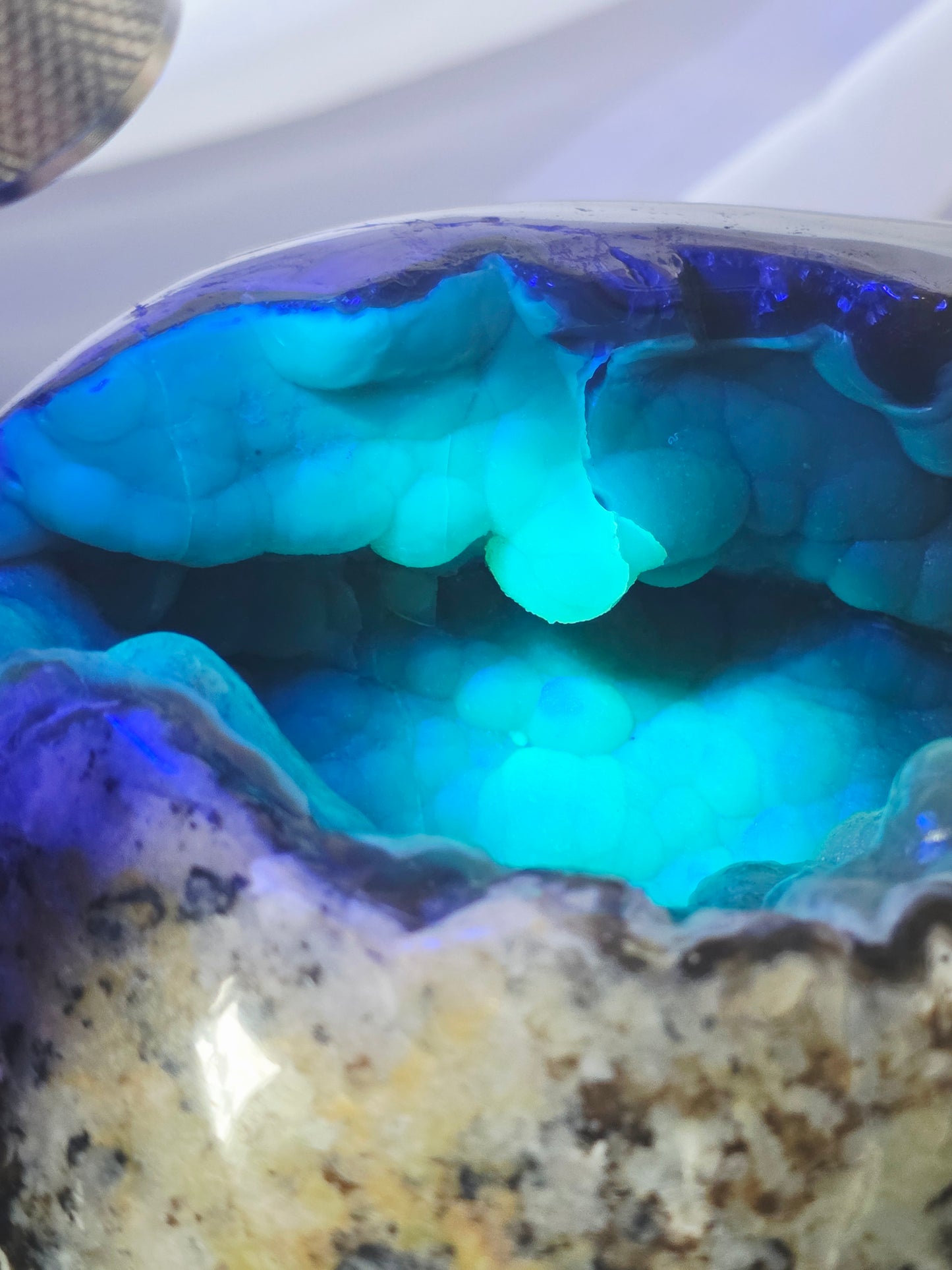 22 Pounds Skull Volcano Agate with Botryoidal UV Geode Hand Carved Mayan Statement Piece