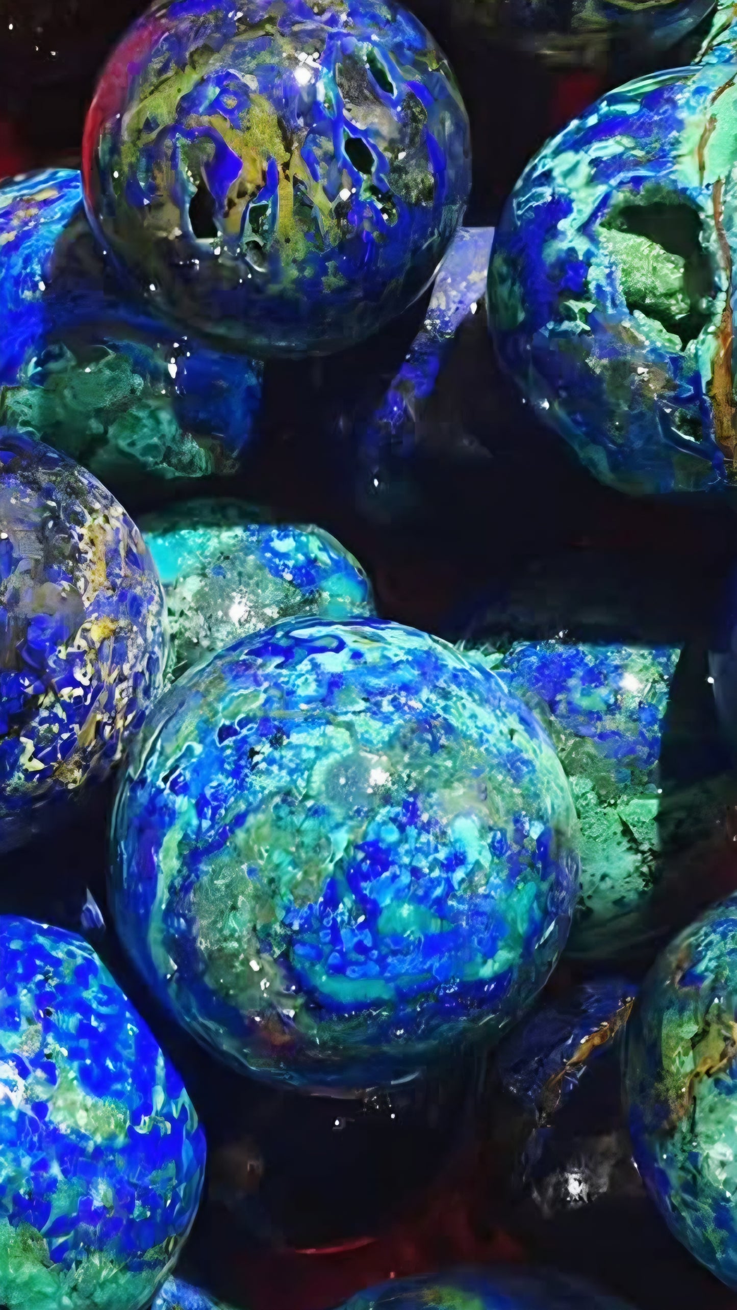 Azurite Sphere 6 to 8cm 1kg - Premium Grade Bulk - 3 to 5 pieces