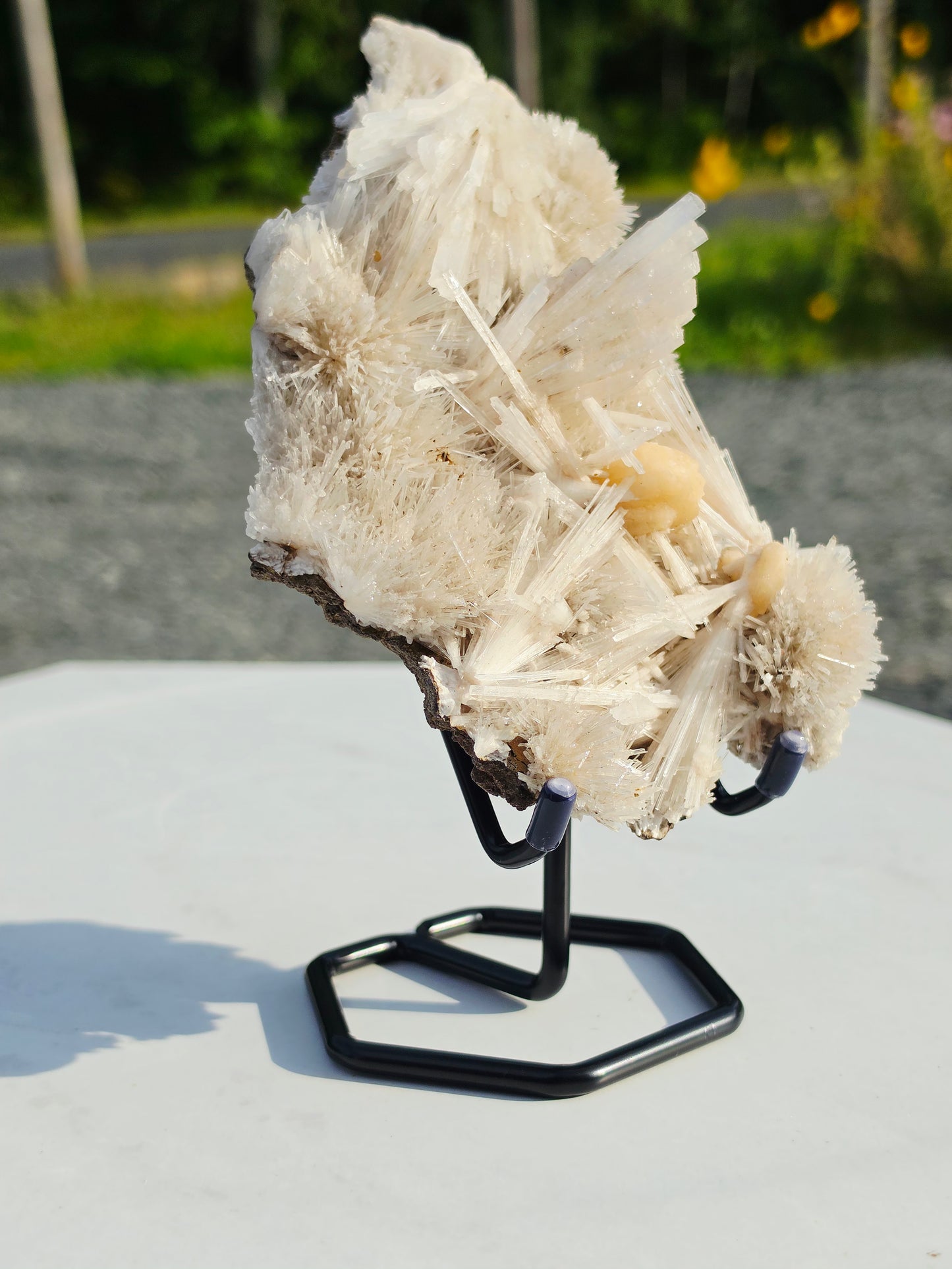 0.92 lb Scolecite Cluster on a Stilbite matrix with Stand From India