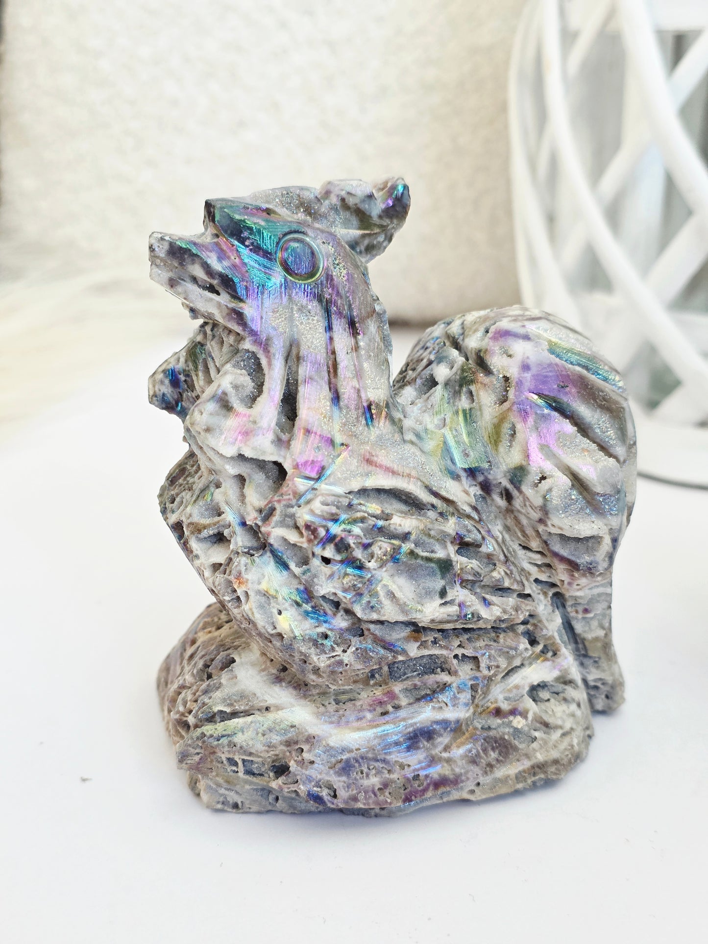 Aura Rooster Crystal Carving