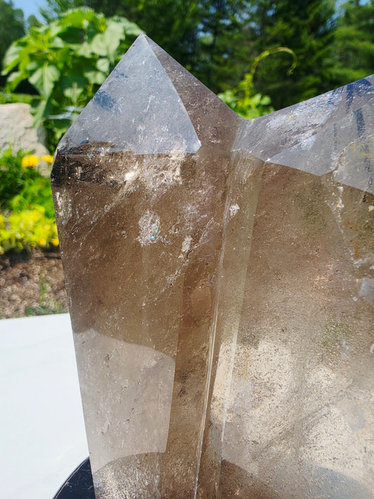 Double Points Quartz Crystal Black Tourmaline Rutile 2.20lbs Mineral