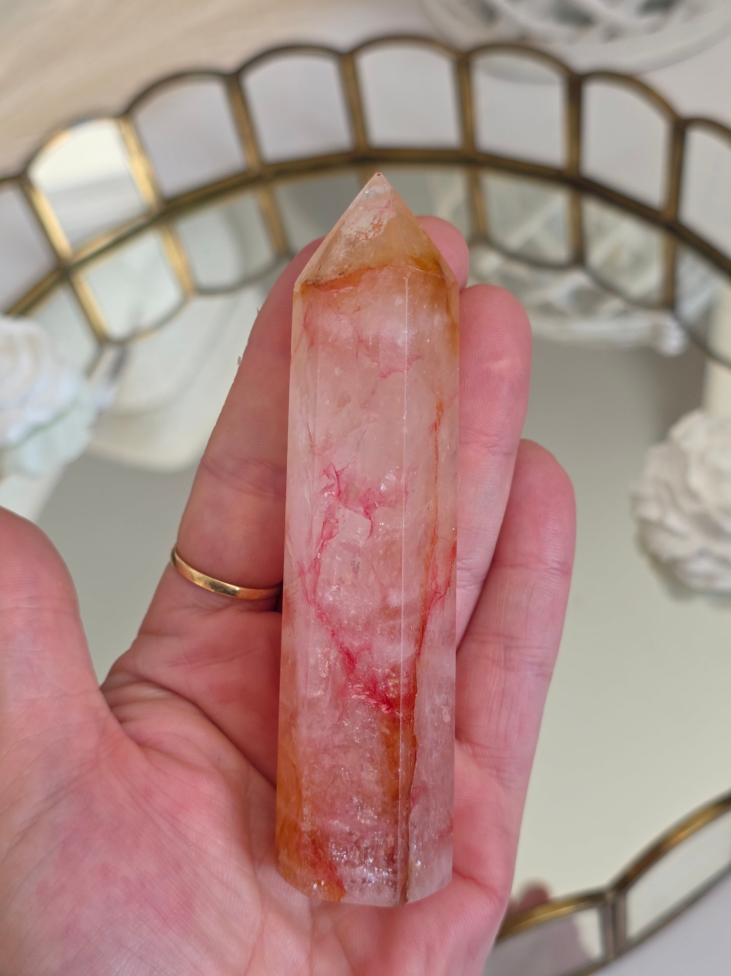 Fire Quartz Tower small - medium 1 lbs
