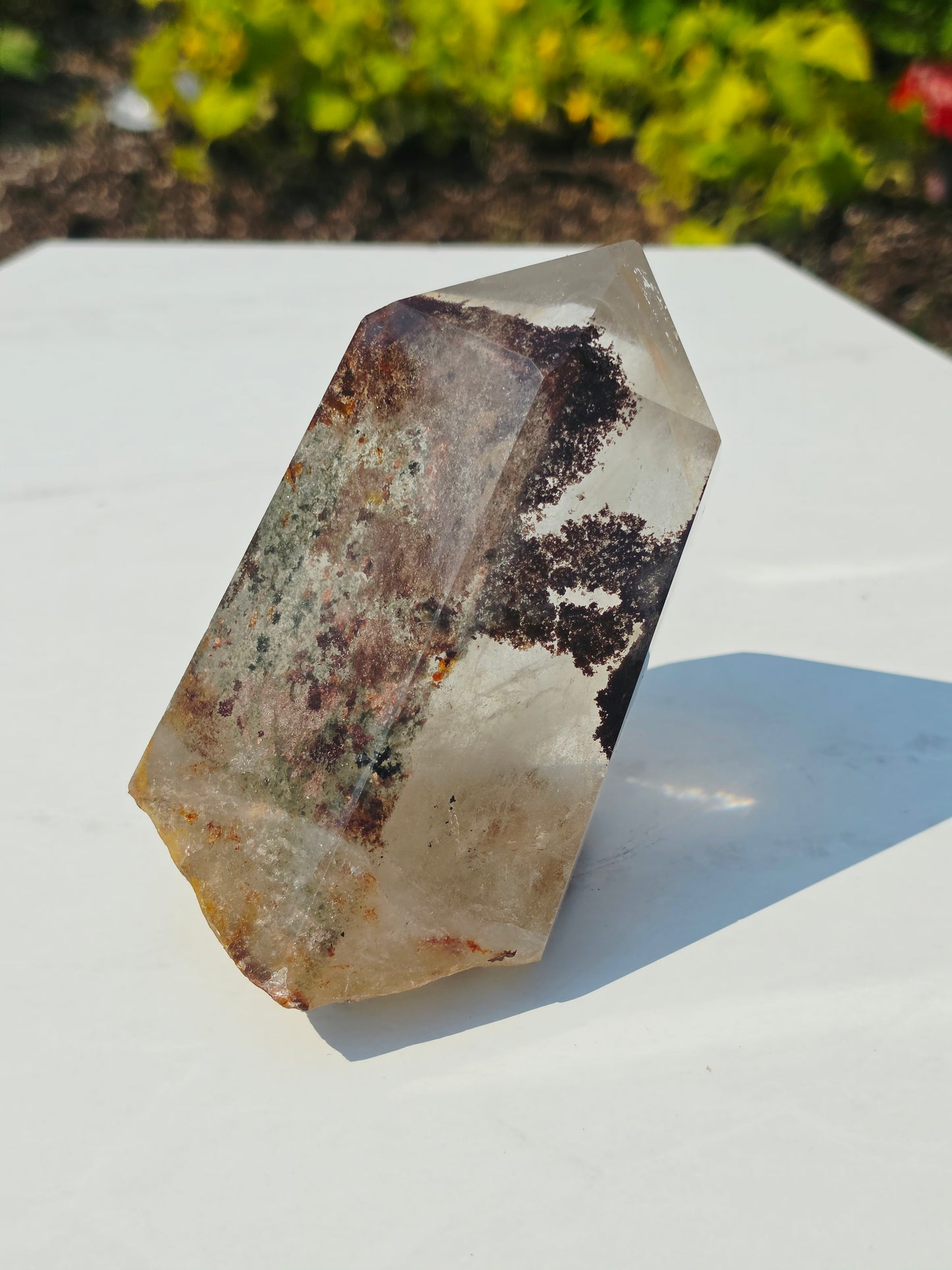 Garden Quartz Natural Point Raw Base 2.20lbs Mineral Crystal