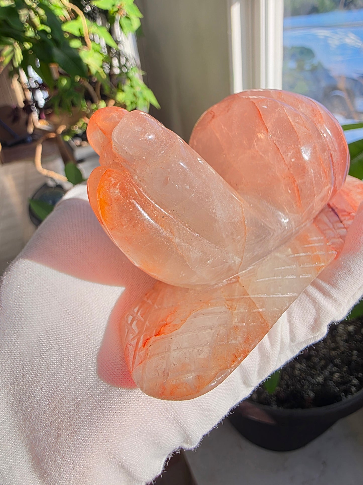 Fire Quartz Carving - Snail