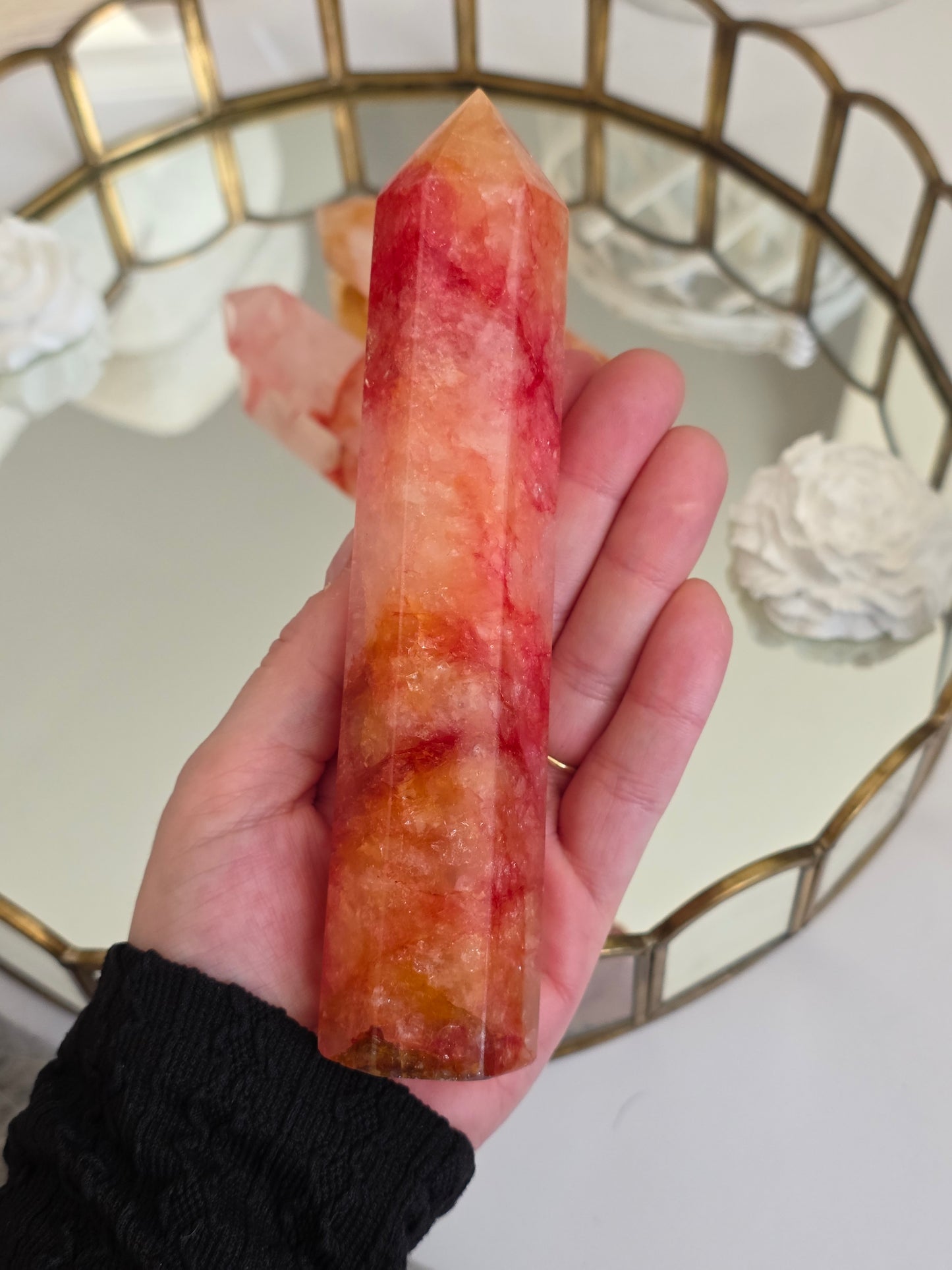 Fire Quartz Tower small - medium 1 lbs