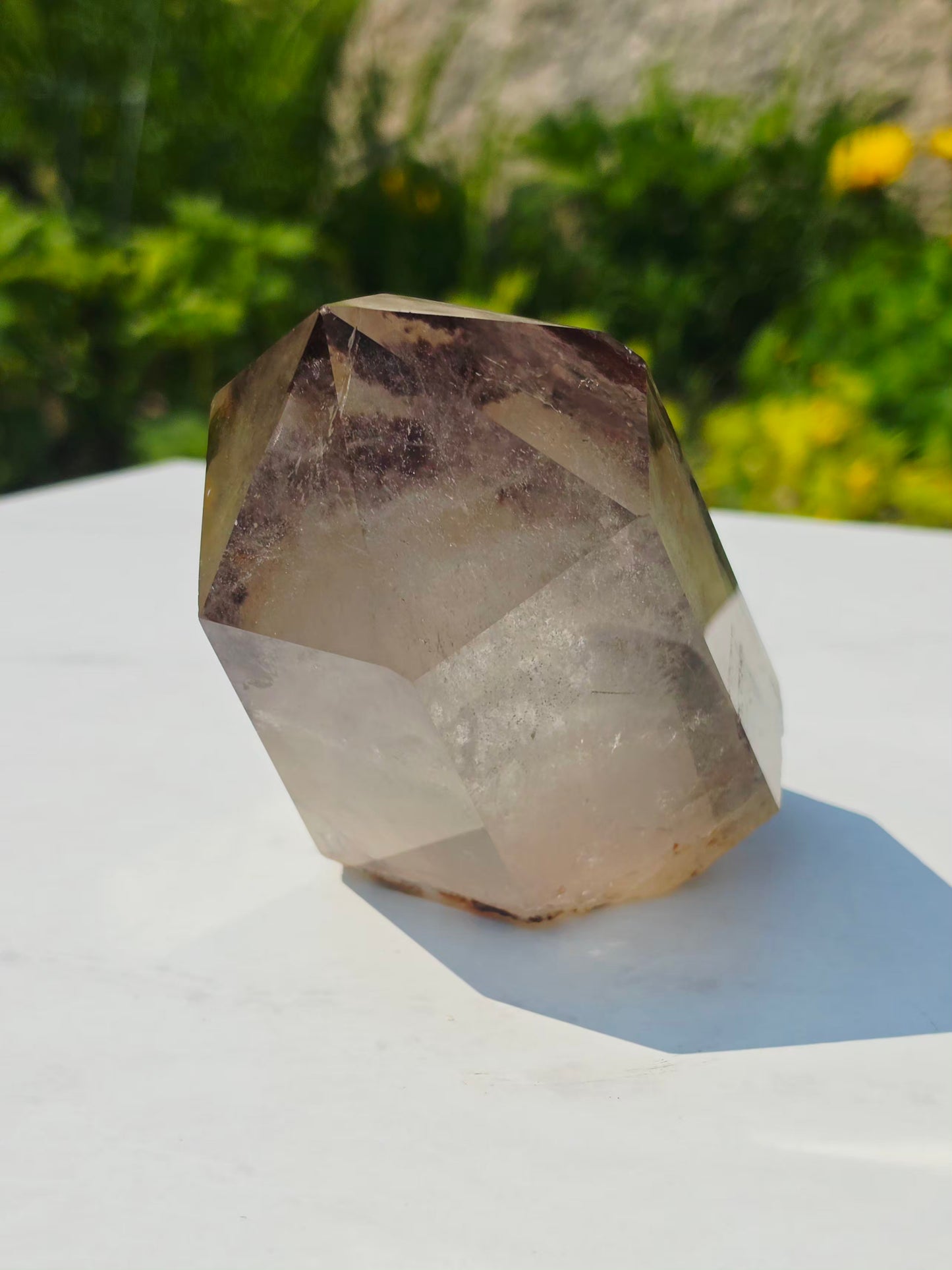 Garden Quartz Natural Point Raw Base 2.20lbs Mineral Crystal