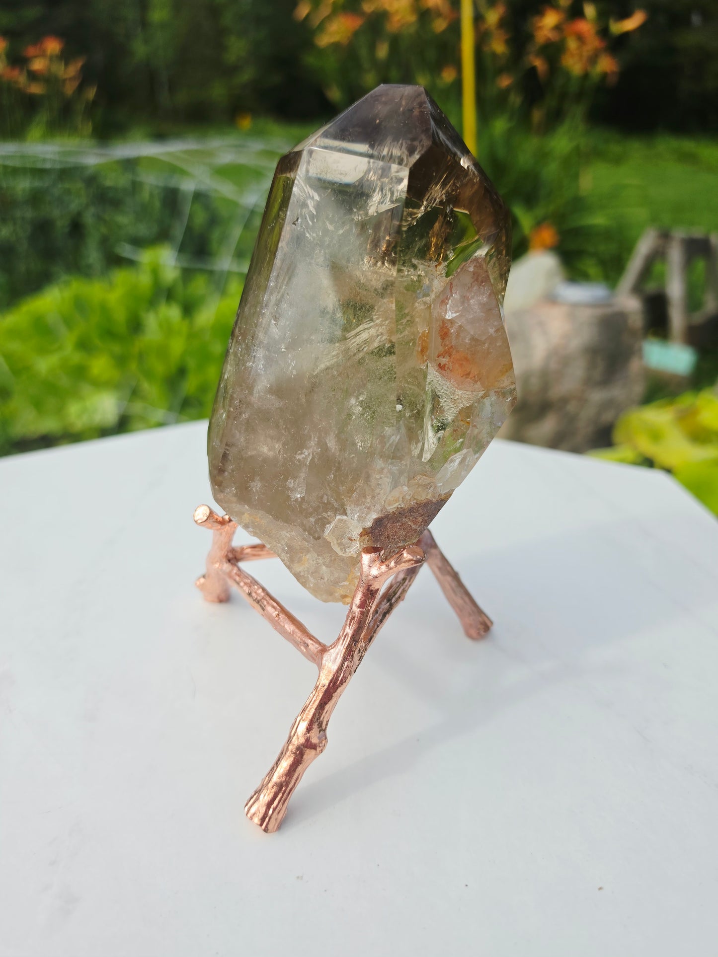 Citrine Point Raw Uncut Crystal with Stand High Quality