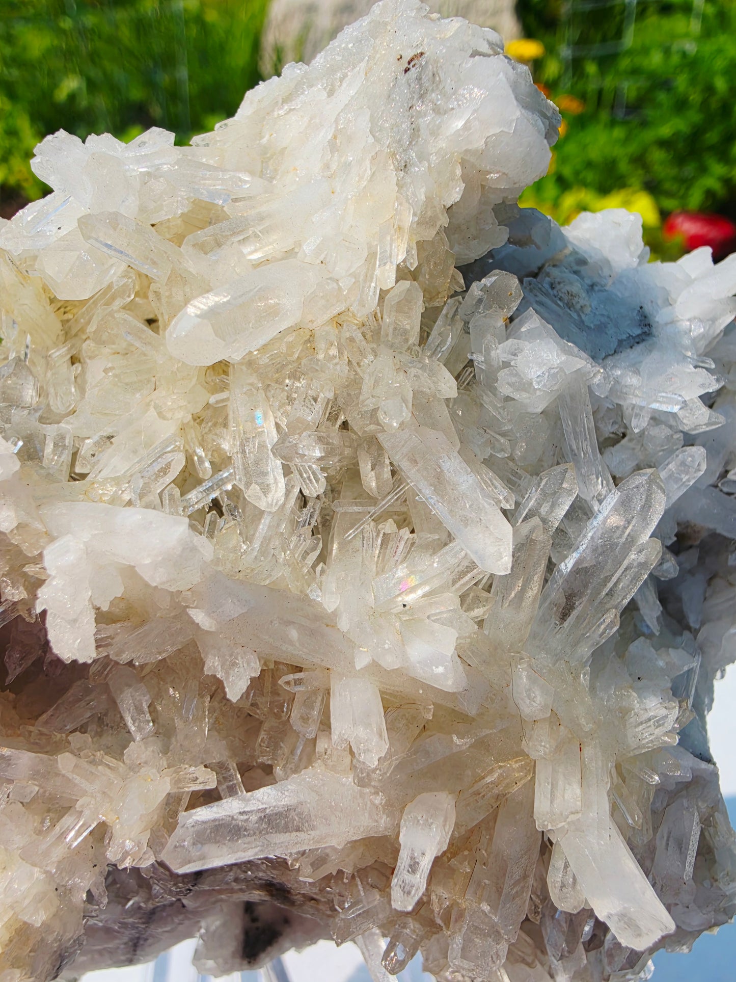 Clear Quartz Cluster 1.79lbs With Stand Crystal Raw Unpolished Natural Mineral