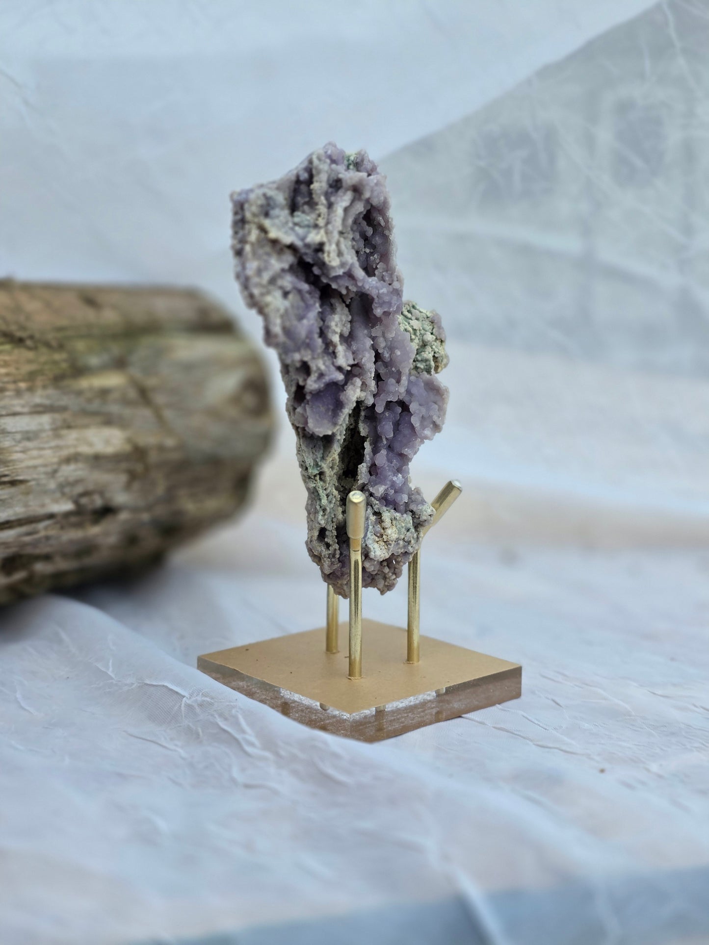 Grape Agate 8 Oz on Stand Specimen