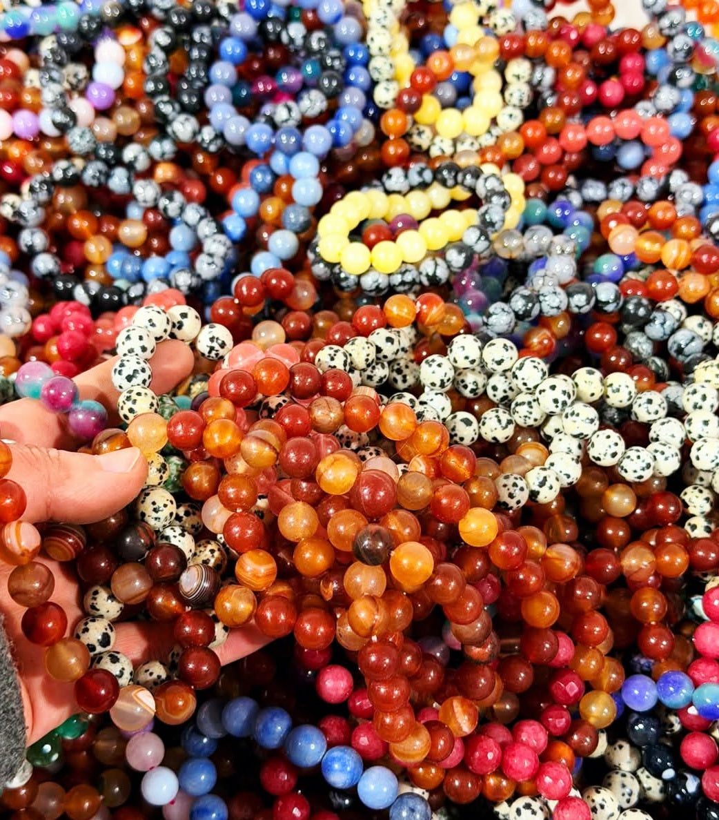 Mix Natural real stone bracelets 1kg 43-48 pieces