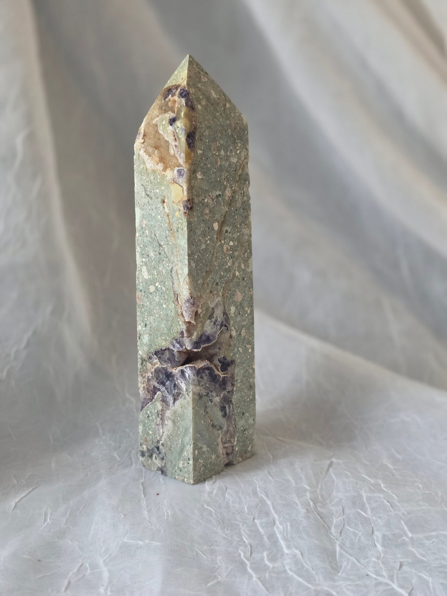 Fluorite Root Druzy Crystal Tower Medium Size