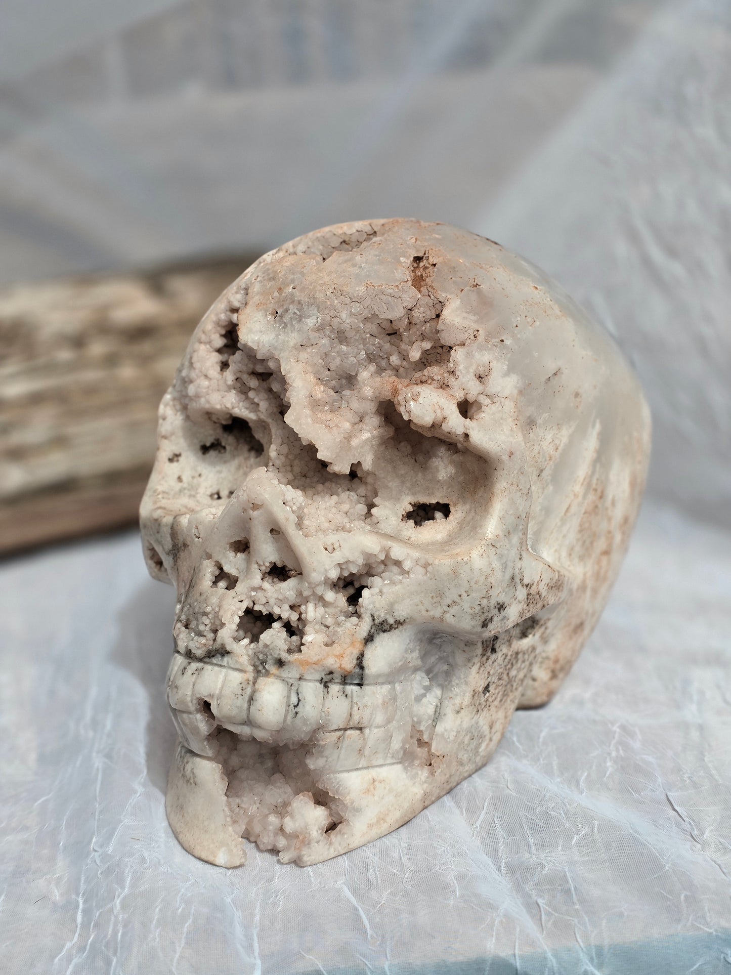 Pink Amethyst Skull Carving – 12.94 lbs Natural Crystal Statement Piece
