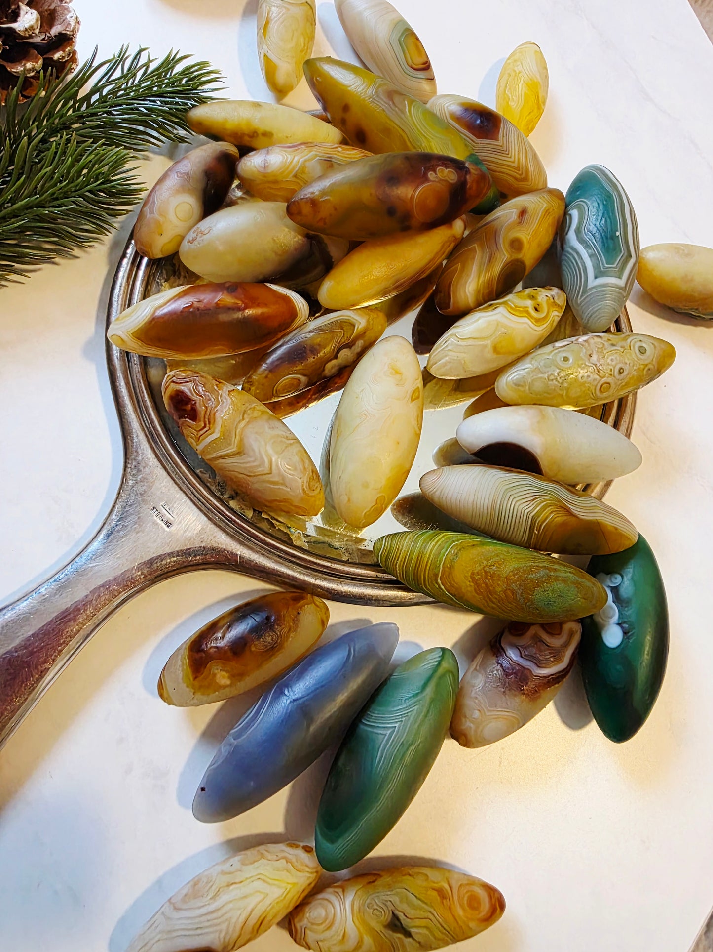 Gobi Agate 1/2 Kg Mix -  Soft Beige/Green Wholesale Mix Color 11-16 Pieces