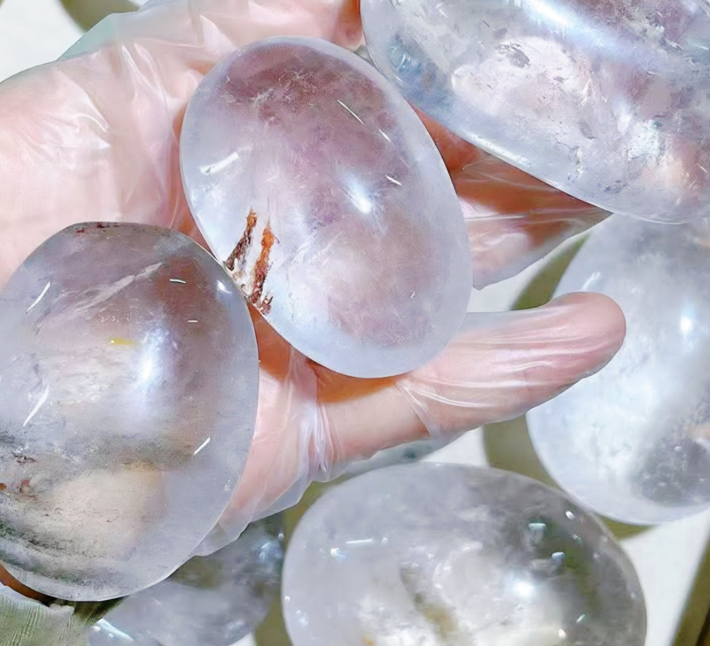 Clear Quartz Palm Stone 1kg Bulk Crystal Wholesale 6-8cm