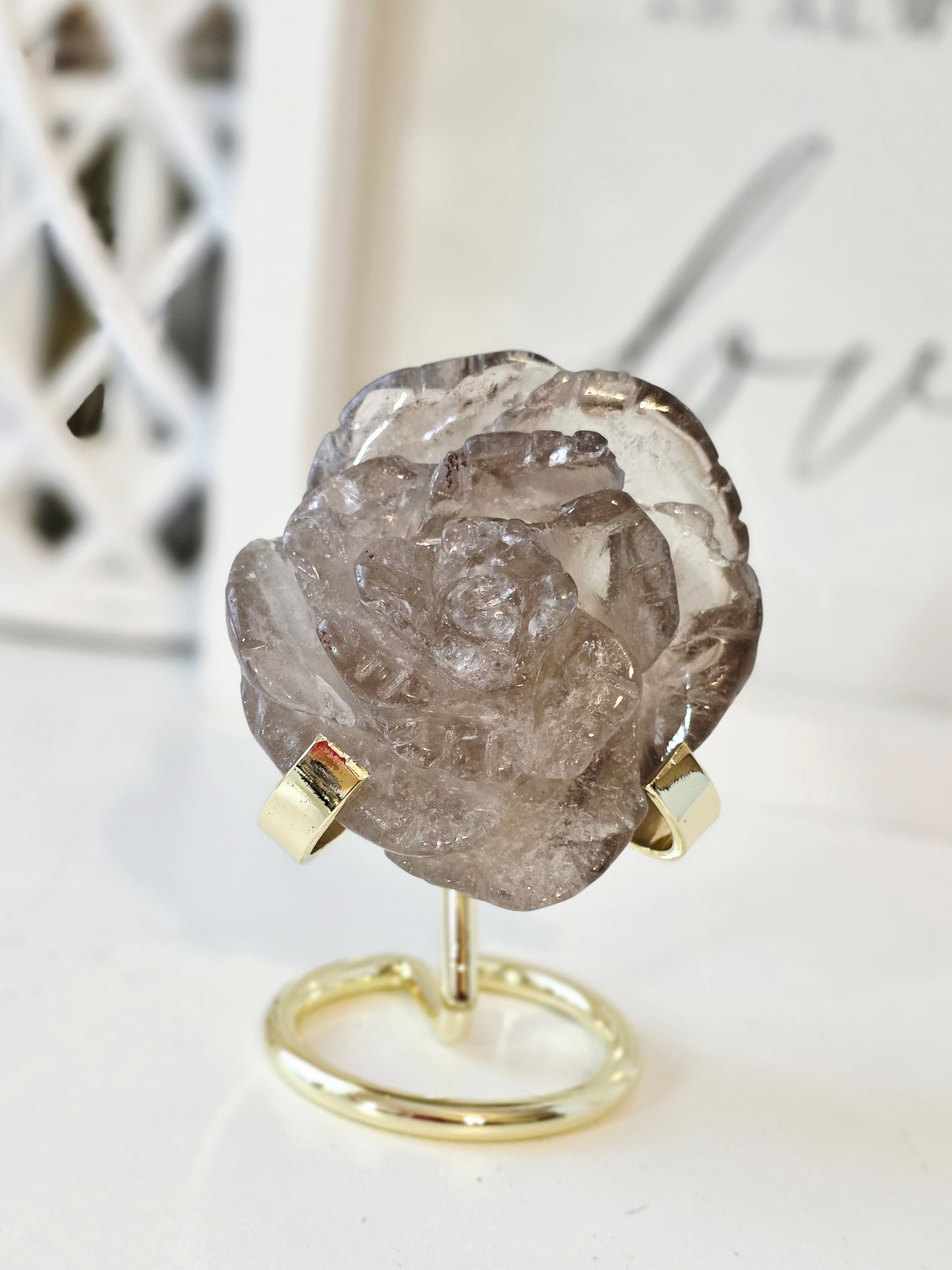 Quartz Flower Carving 1kg Mix Smokey/ Garden / Golden Healer/ Clear