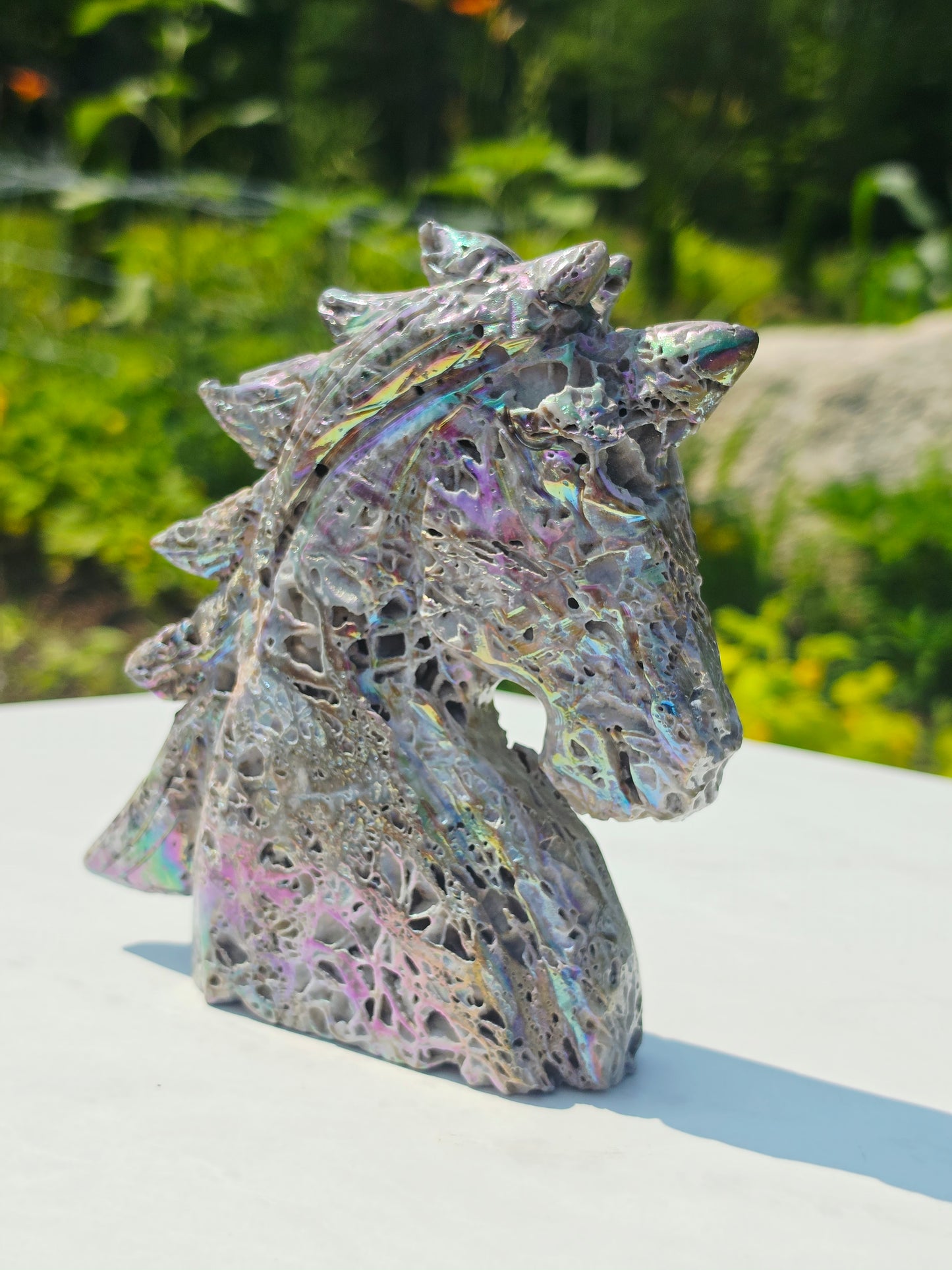 Aura Sphalerite unicorn carving 680grams Crystal Mineral