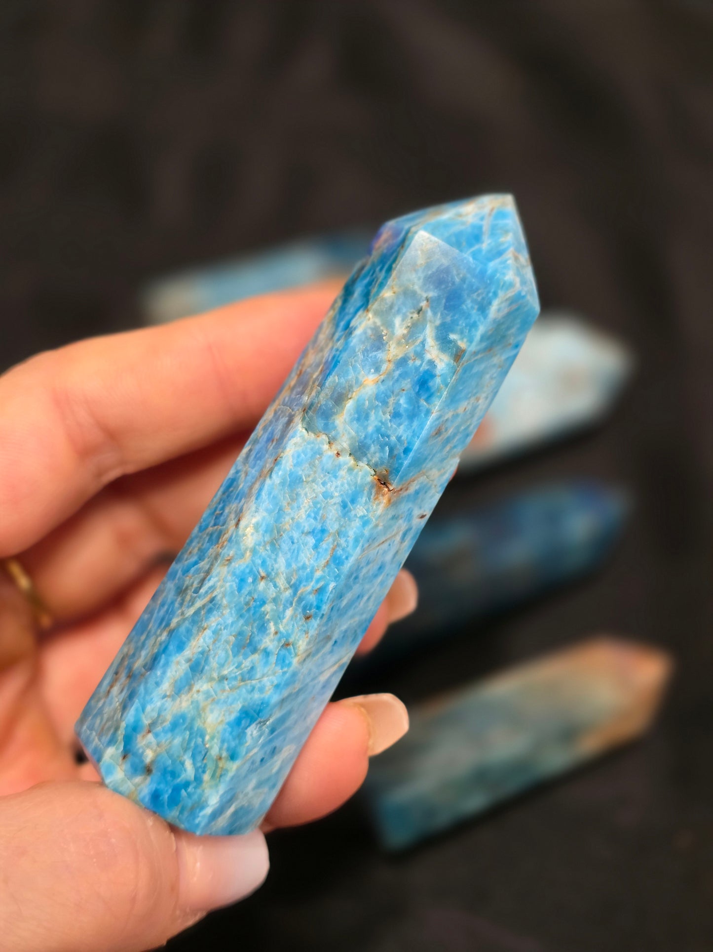 Bundle 5 Towers Blue Apatite