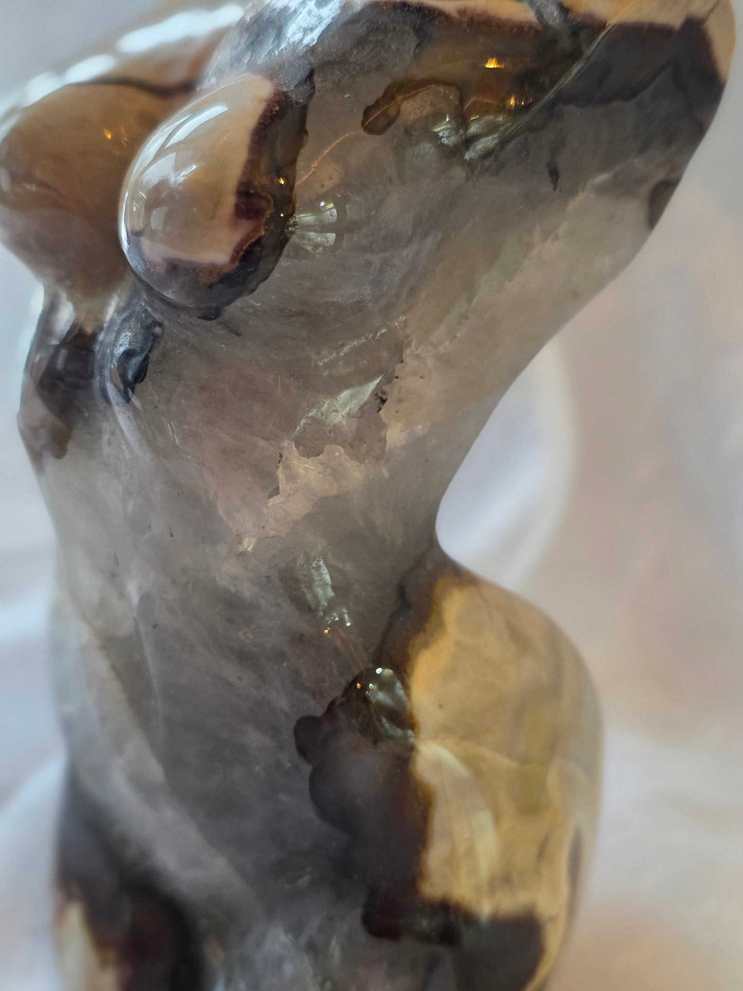 Volcano Agate Lady Body Carving 5 inch