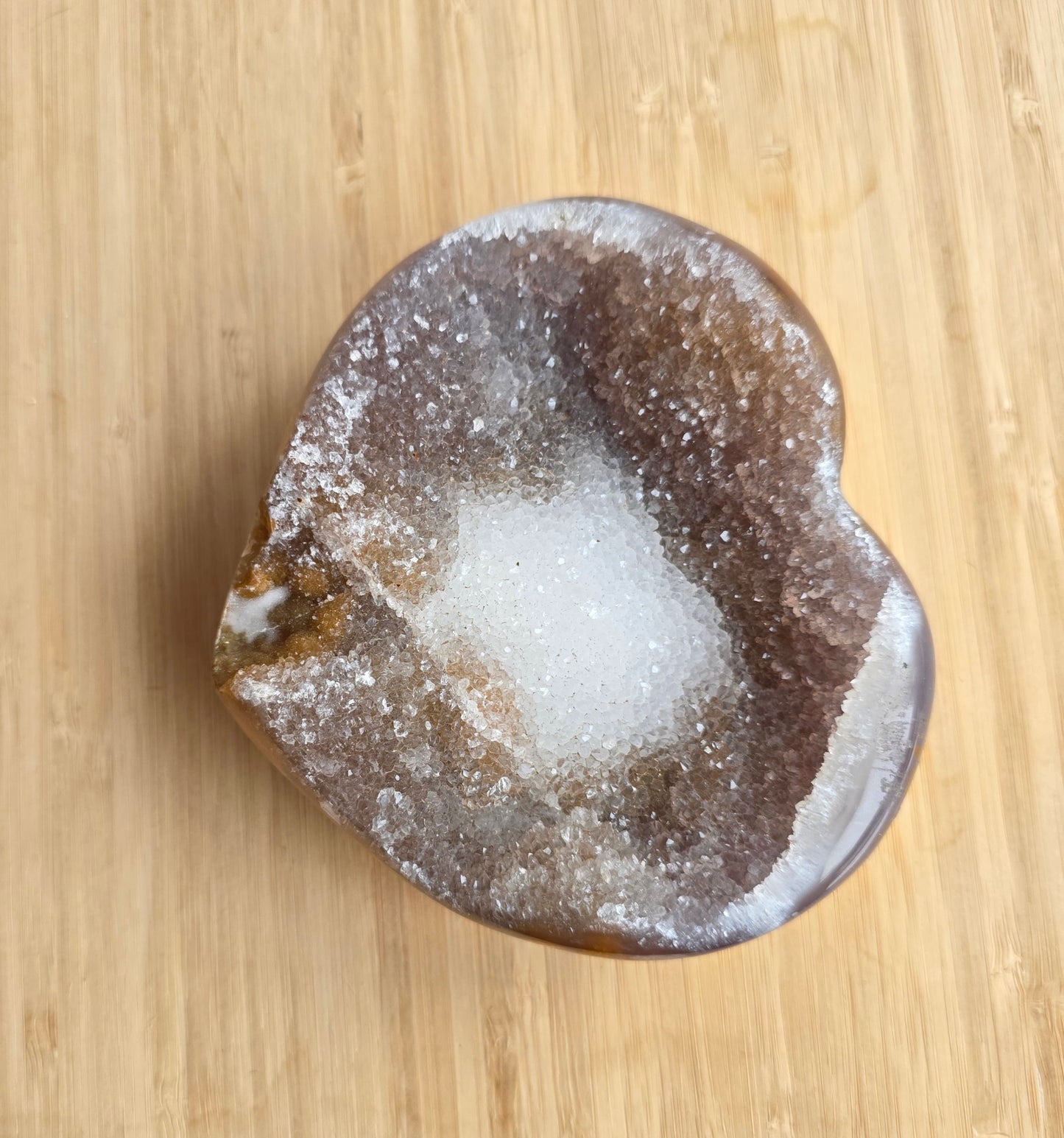 Amethyst Heart Shape Agate Matrix Sugar Crystal Carving Quartz