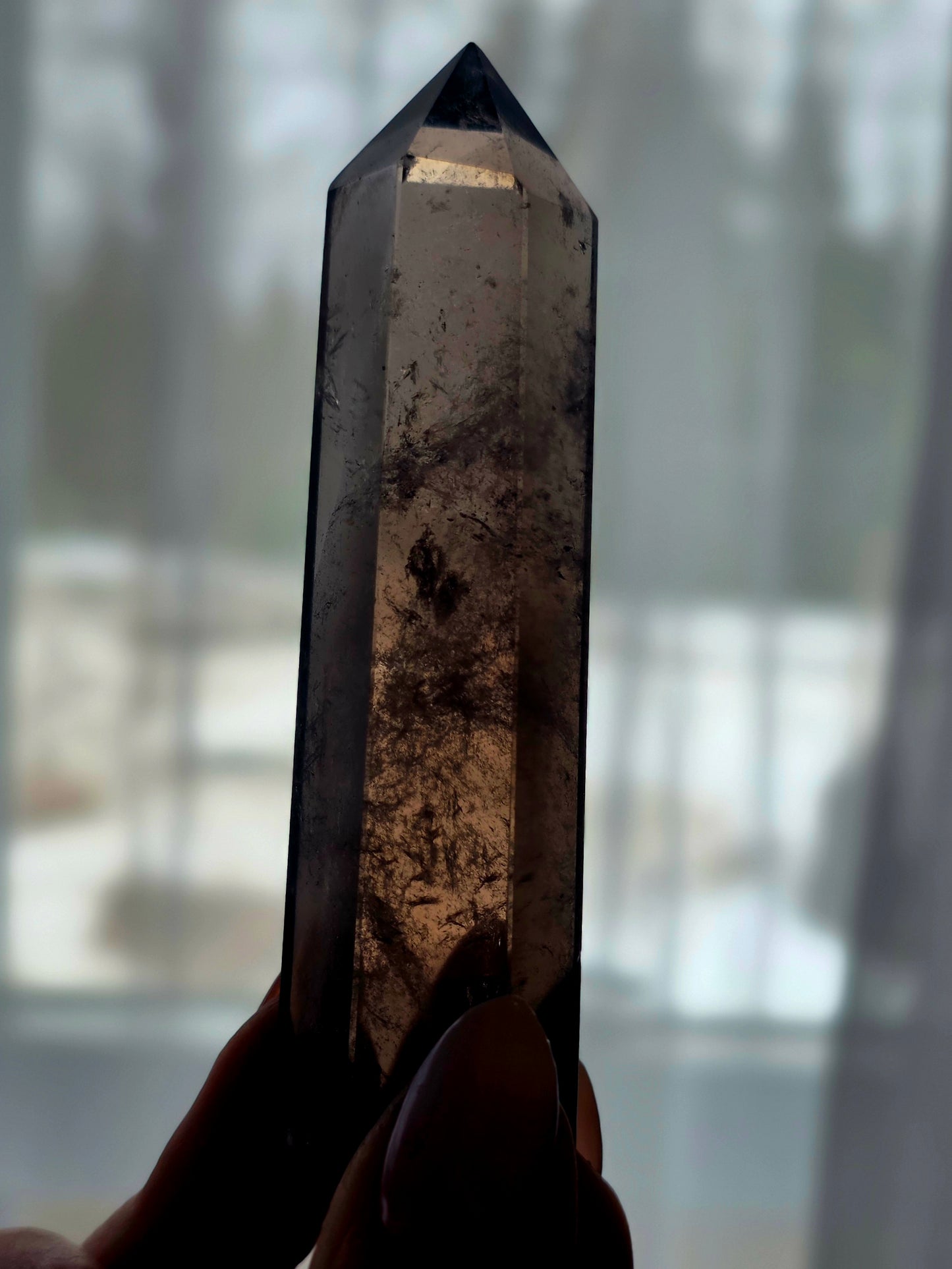Clear Smokey Quartz Crystal Point