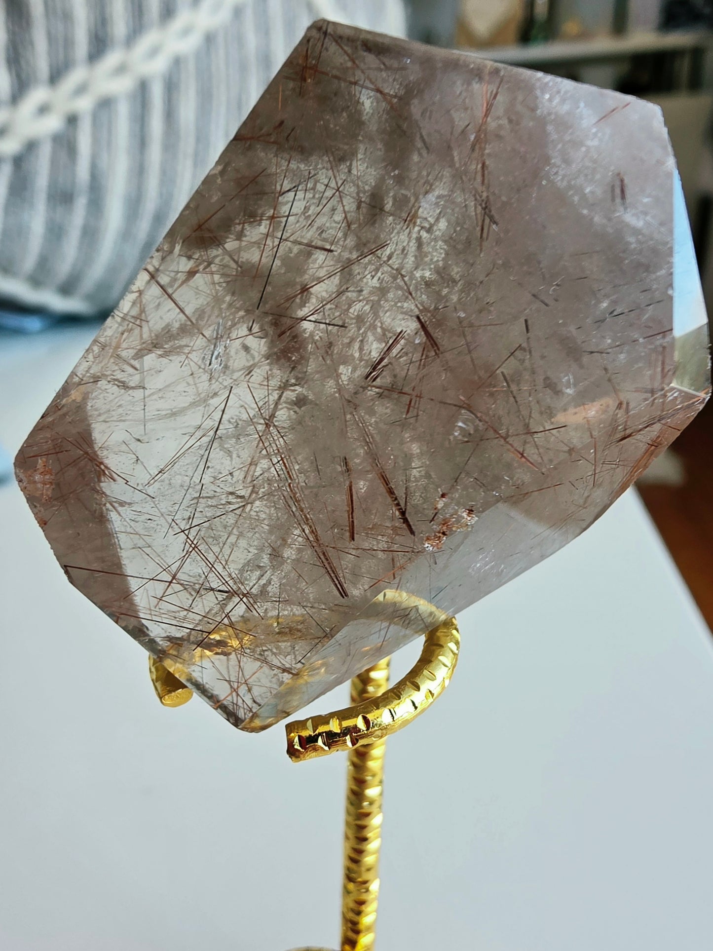 Copper Rutile Free-Form Quartz Palm Size