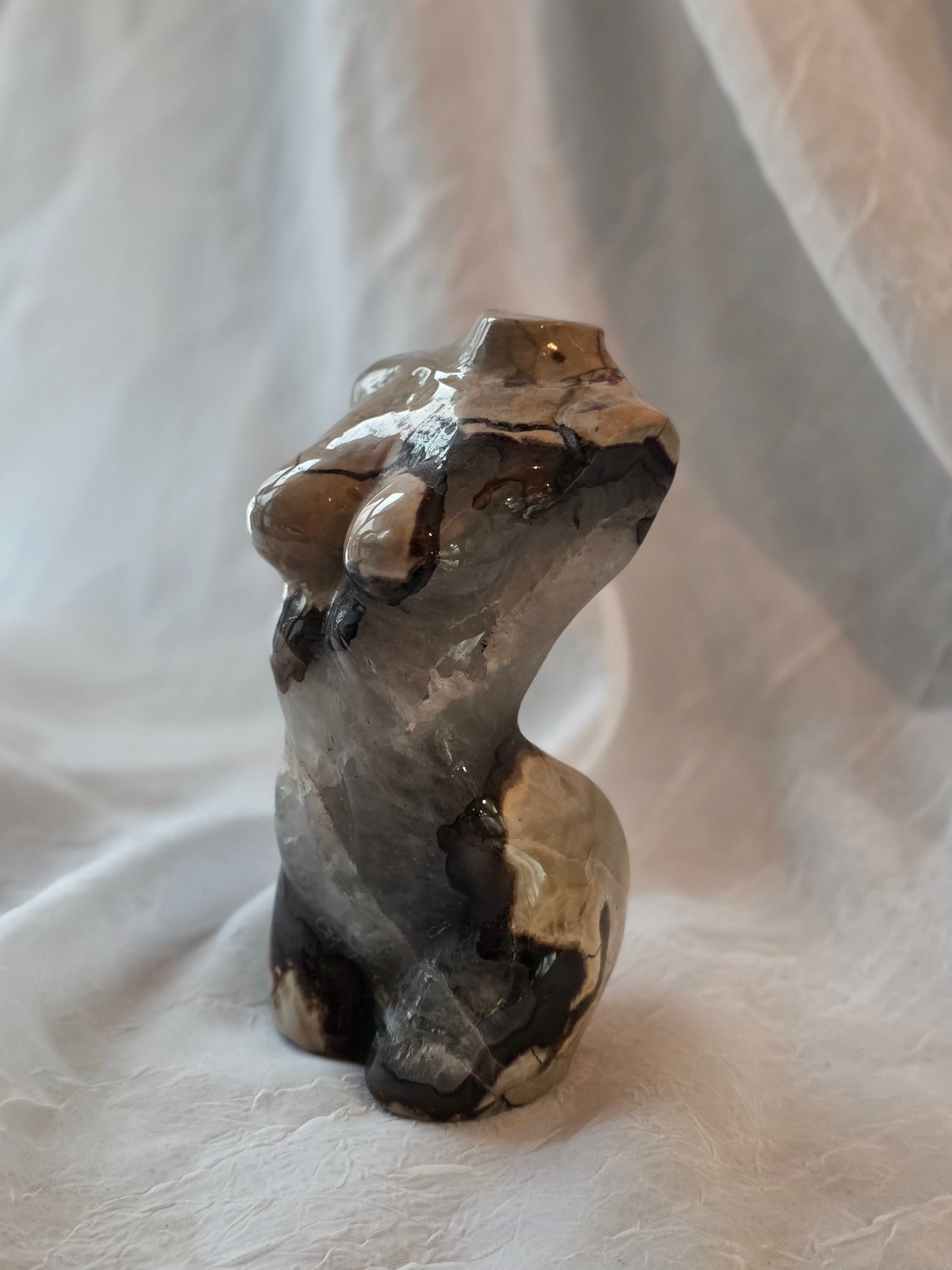 Volcano Agate Lady Body Carving 5 inch