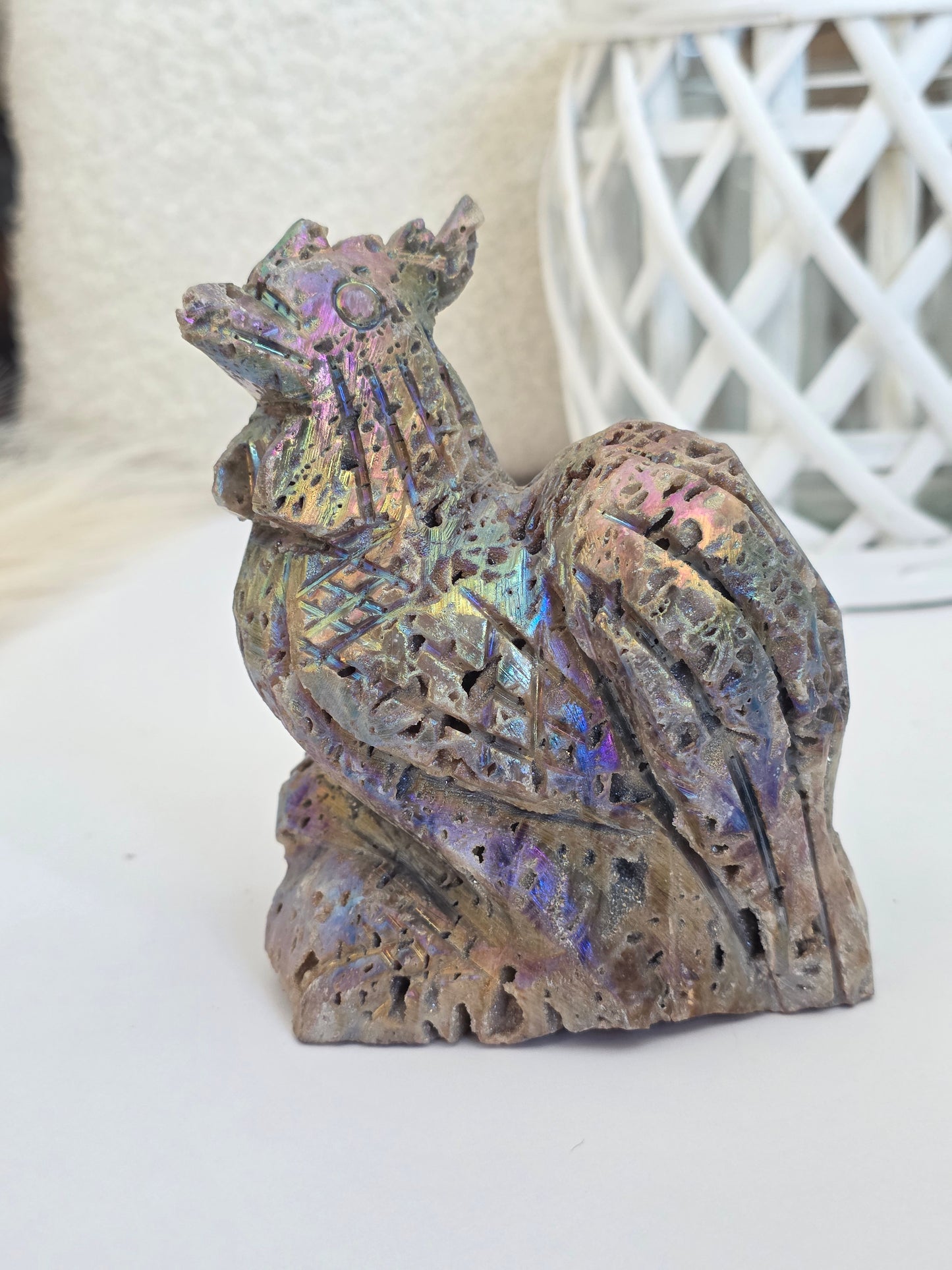 Aura Rooster Crystal Carving