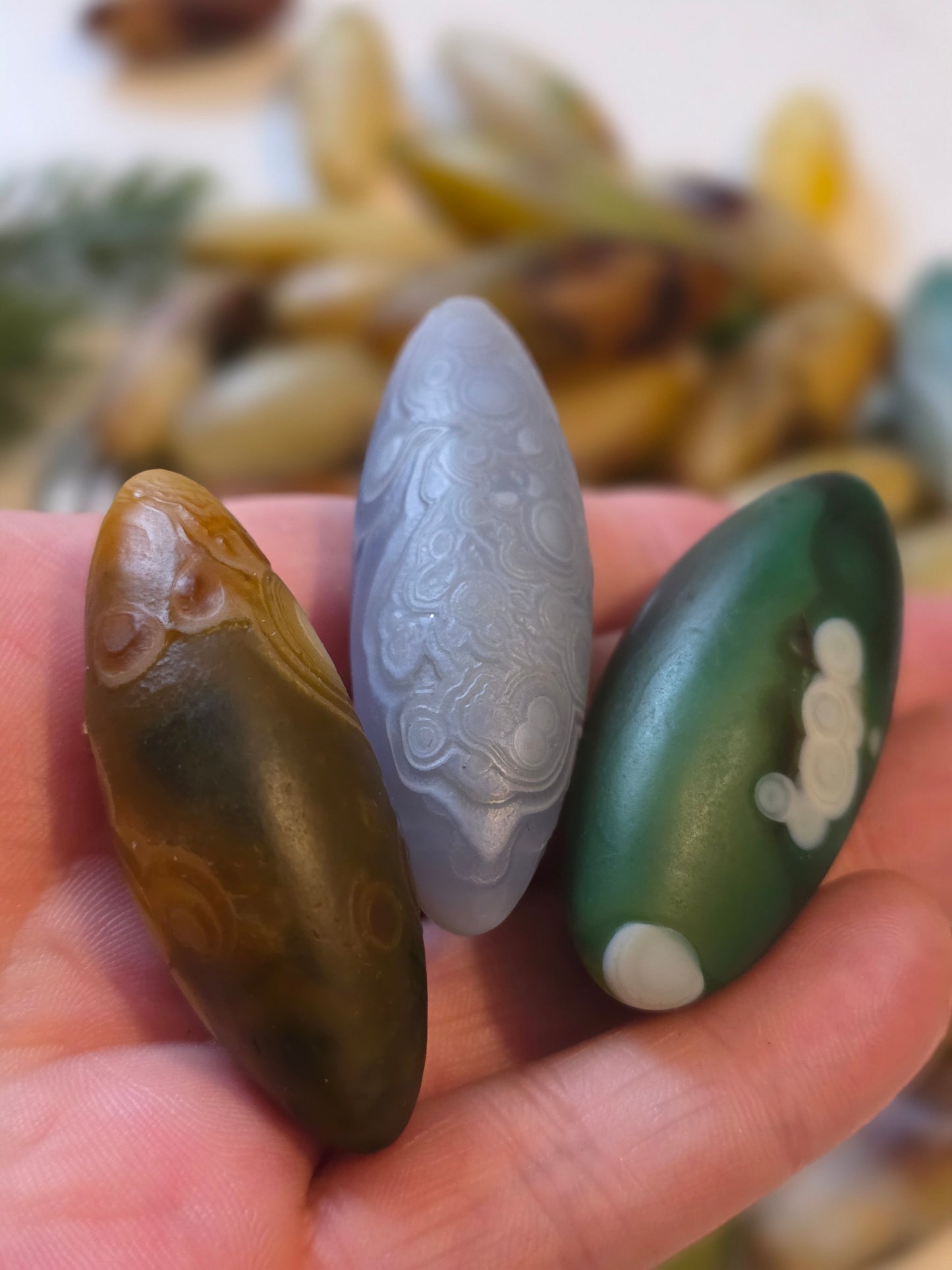 Gobi Agate 1/2 Kg Mix -  Soft Beige/Green Wholesale Mix Color 11-16 Pieces