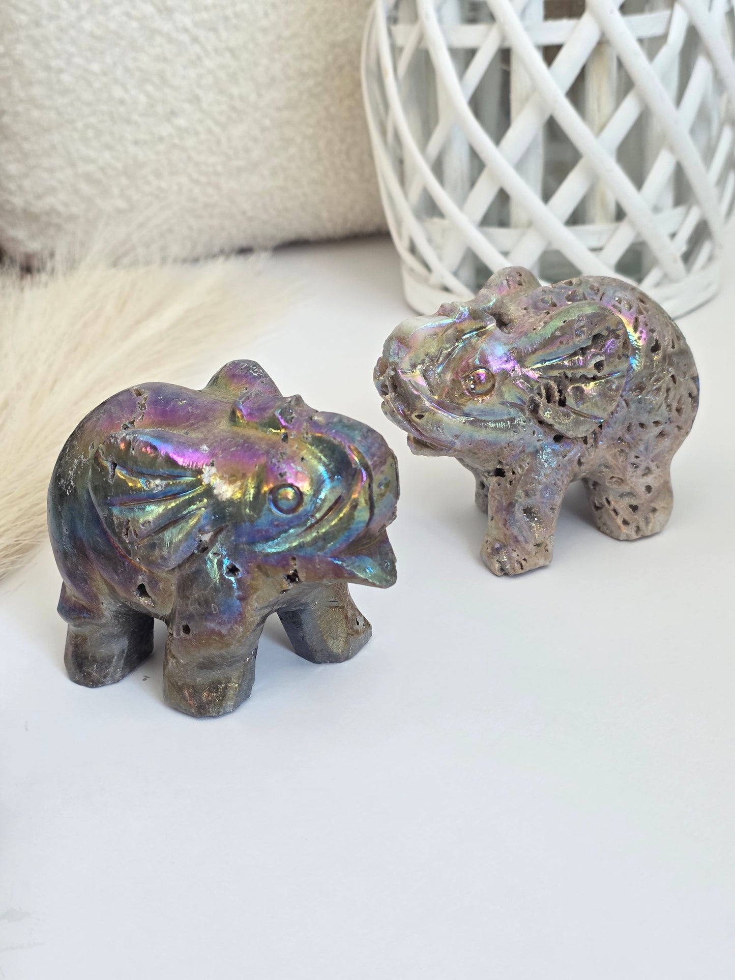 Aura Crystal Elephant Carving