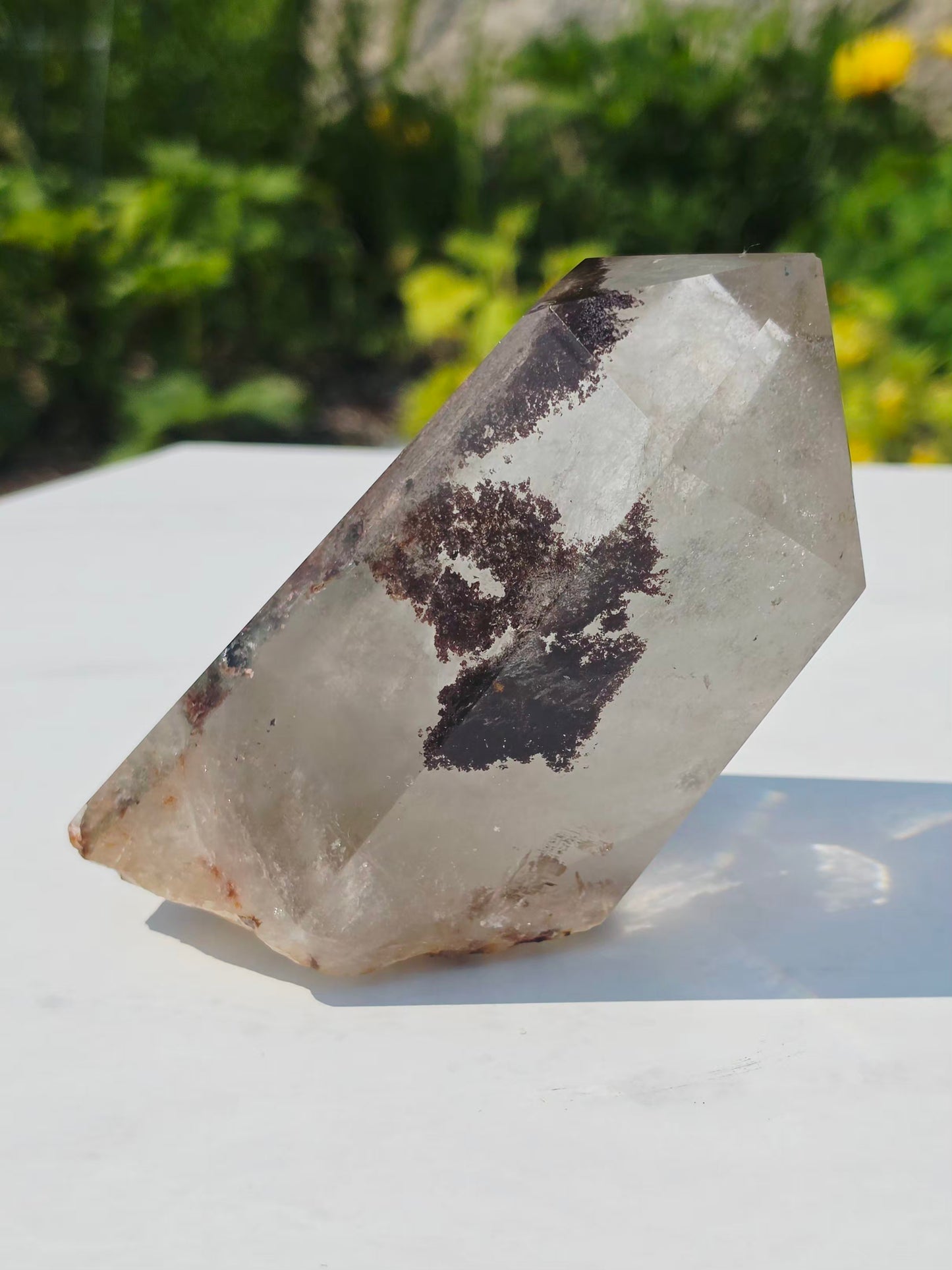 Garden Quartz Natural Point Raw Base 2.20lbs Mineral Crystal